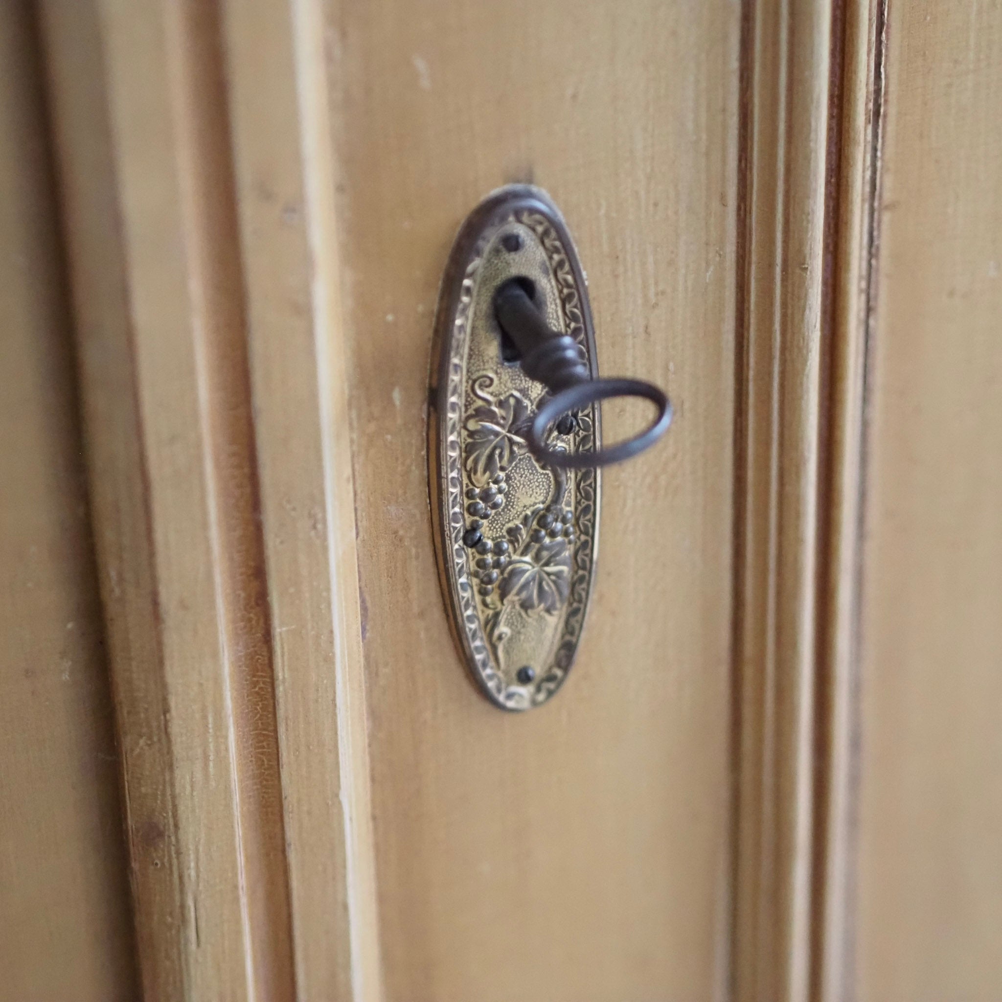 EPOCHE 1900 - Zweitüriger Kleider- Garderobenschrank mit Bierlasur um 1900