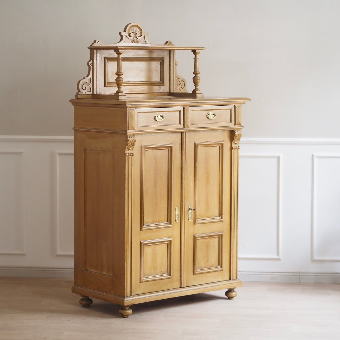 EPOCHE 1900 - Antiker Gründerzeit Schrank Vertiko mit Aufsatz