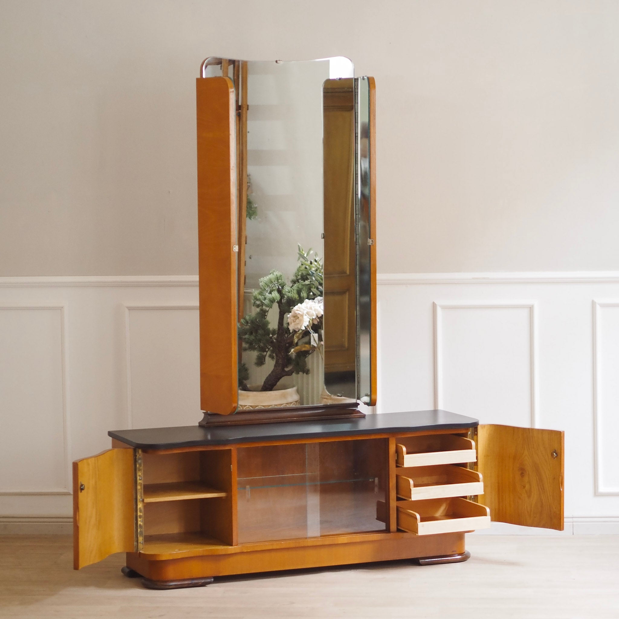 EPOCHE 1940 - Art Déco Frisiertisch, Spiegelkommode