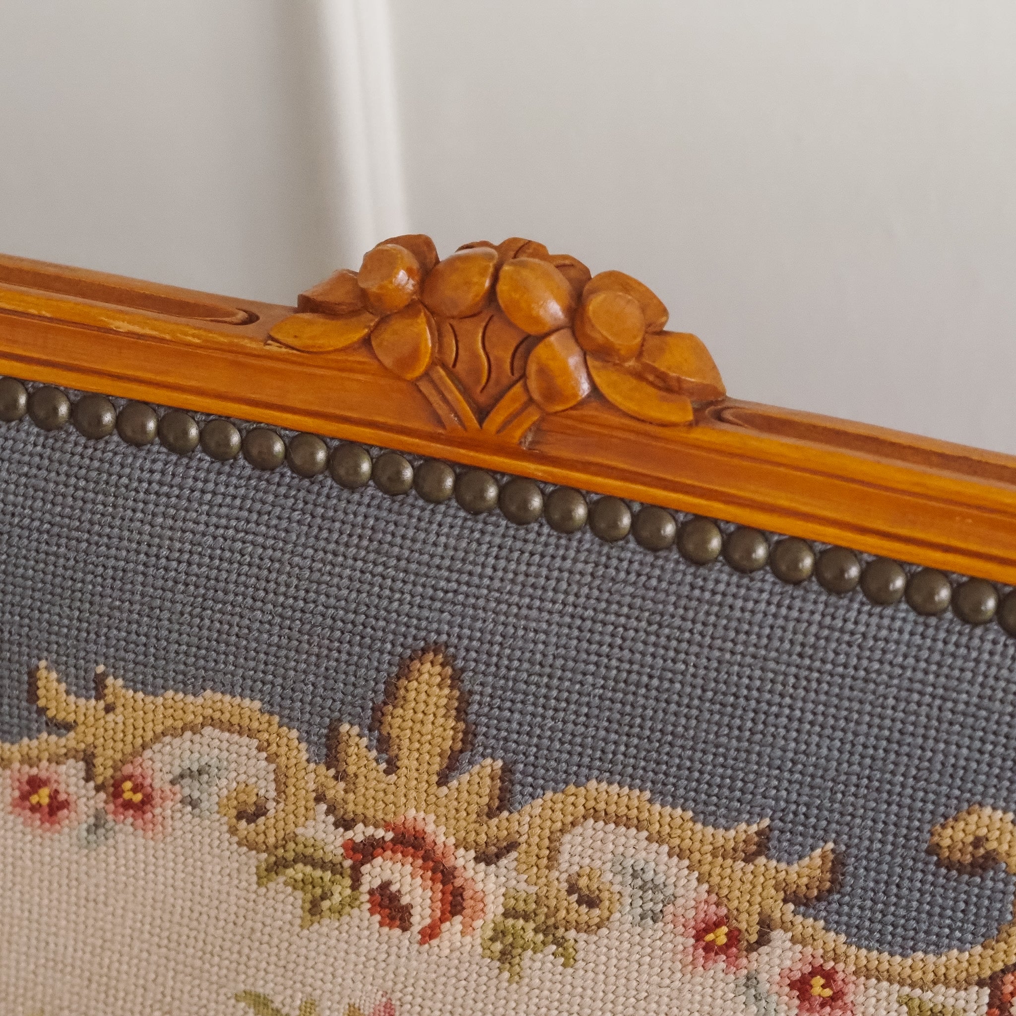 Sitzbank Louis XV Stil mit Gobelin-Bezug um 1920