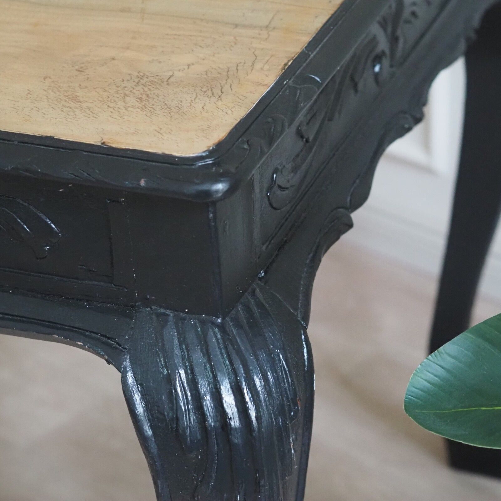 EPOCHE 1920 Esstisch Antik Löwentatzen schwarzes Gestell Vintage Shabby Chic