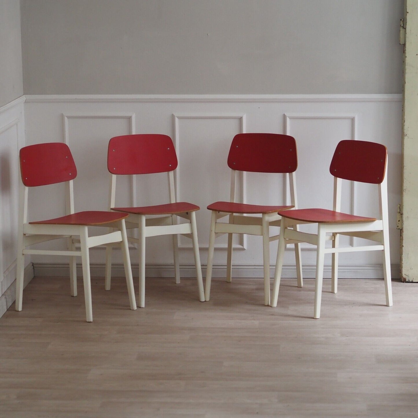 EPOCHE 1960 Stuhlset Retro Stühle Vintage rot Küche Stuhl Midcentury Design DDR