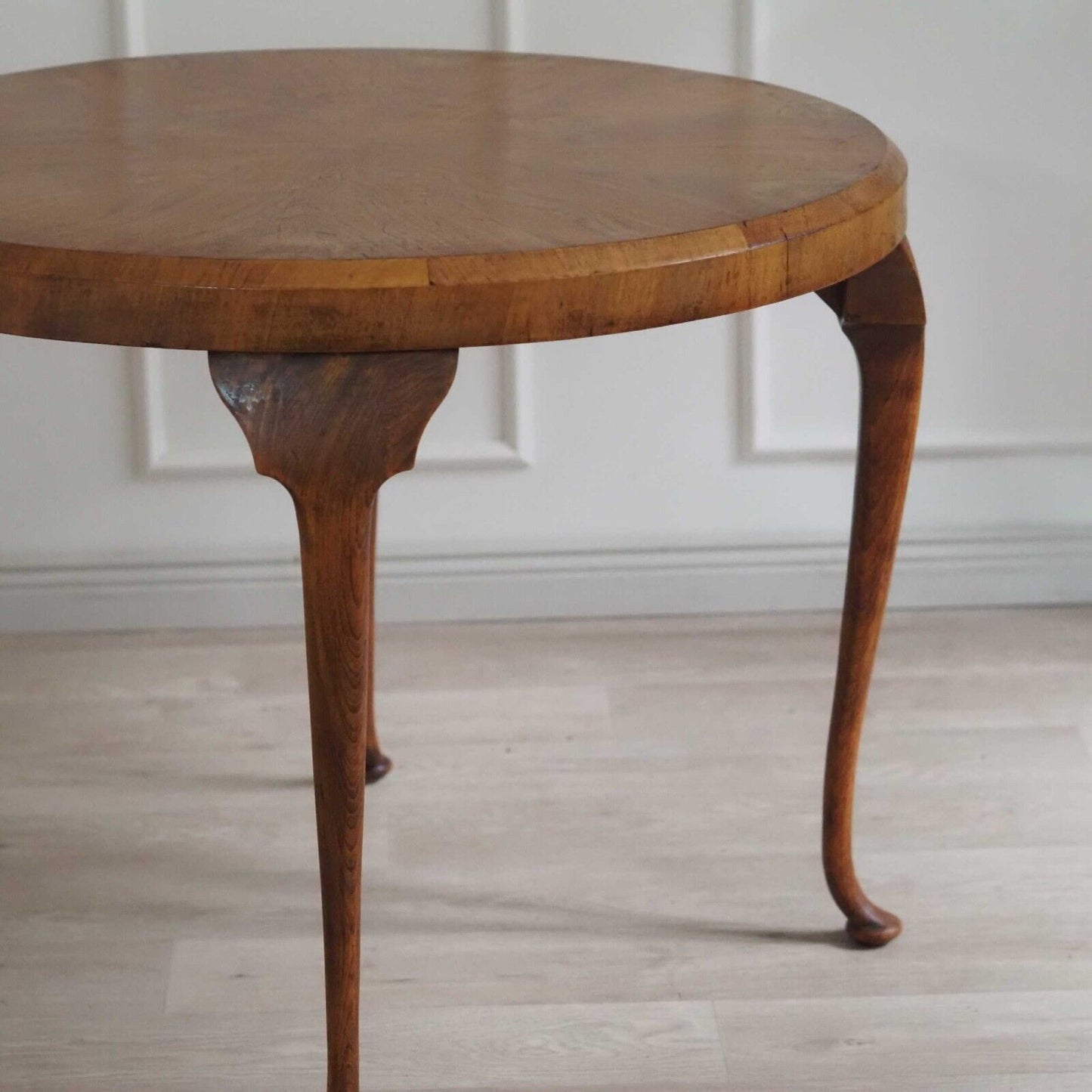 EPOCHE 1930 Sofatisch Rund Antik Couchtisch Beistelltisch Vintage Furnier Holzti