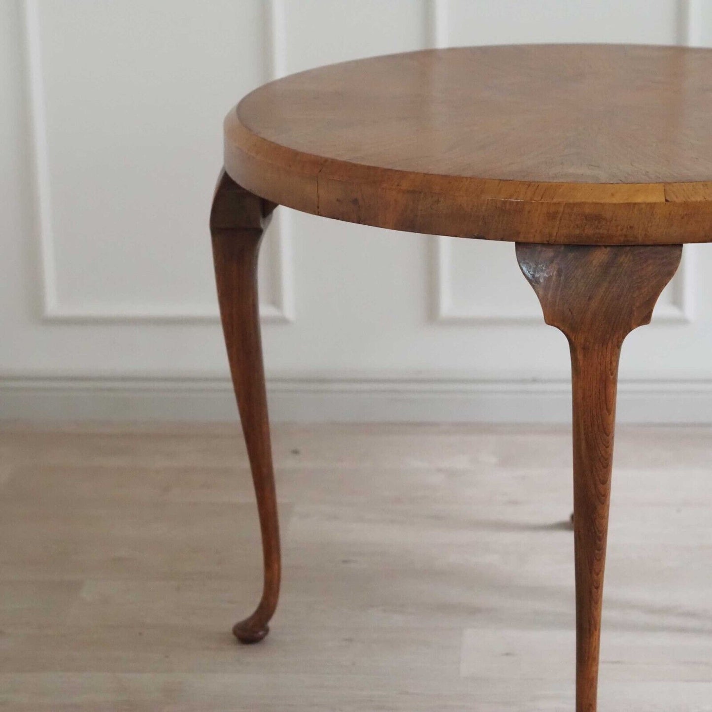 EPOCHE 1930 Sofatisch Rund Antik Couchtisch Beistelltisch Vintage Furnier Holzti