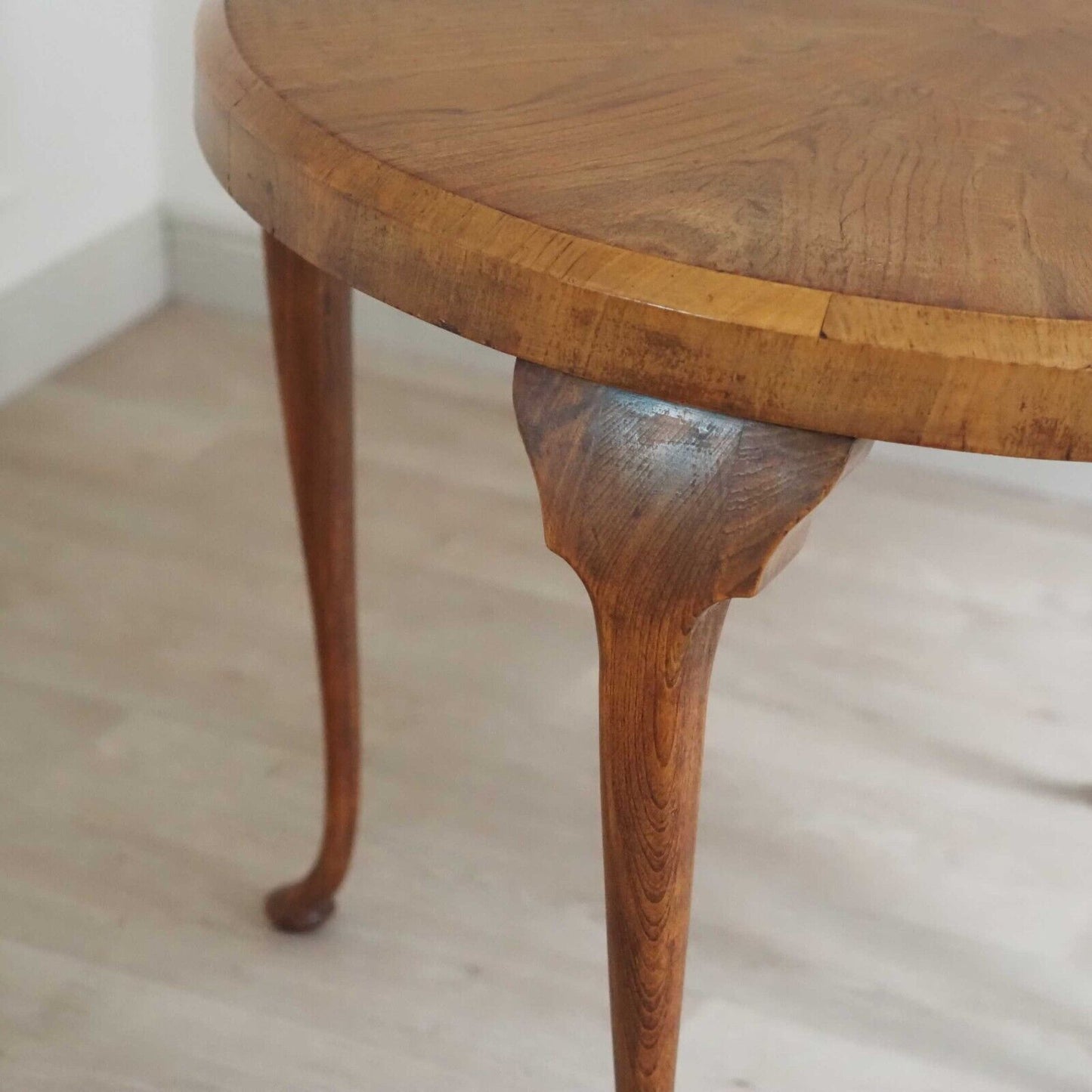 EPOCHE 1930 Sofatisch Rund Antik Couchtisch Beistelltisch Vintage Furnier Holzti