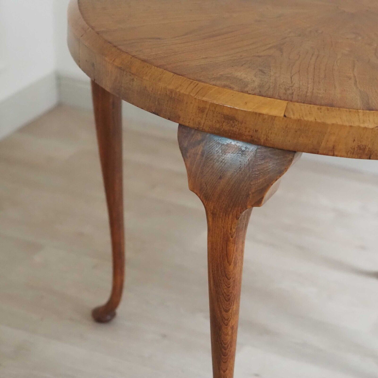EPOCHE 1930 Sofatisch Rund Antik Couchtisch Beistelltisch Vintage Furnier Holzti