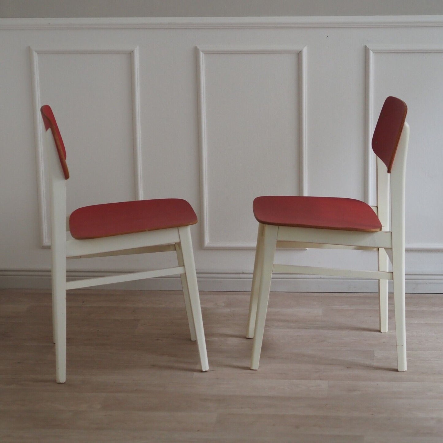 EPOCHE 1960 Stuhlset Retro Stühle Vintage rot Küche Stuhl Midcentury Design DDR
