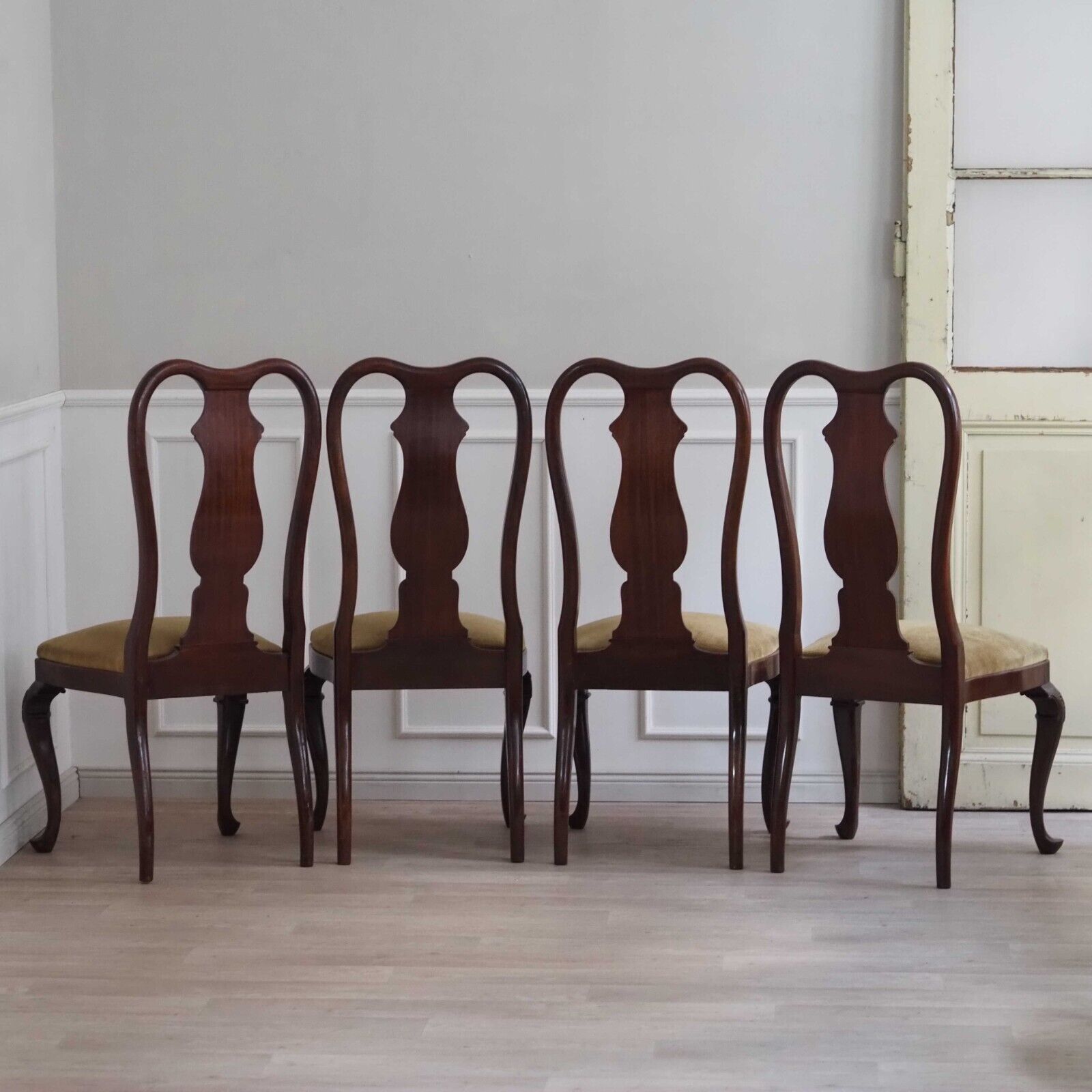 EPOCHE 1890 Antikes Stuhlset Viktorianisch König England Alt Vintage Stühle