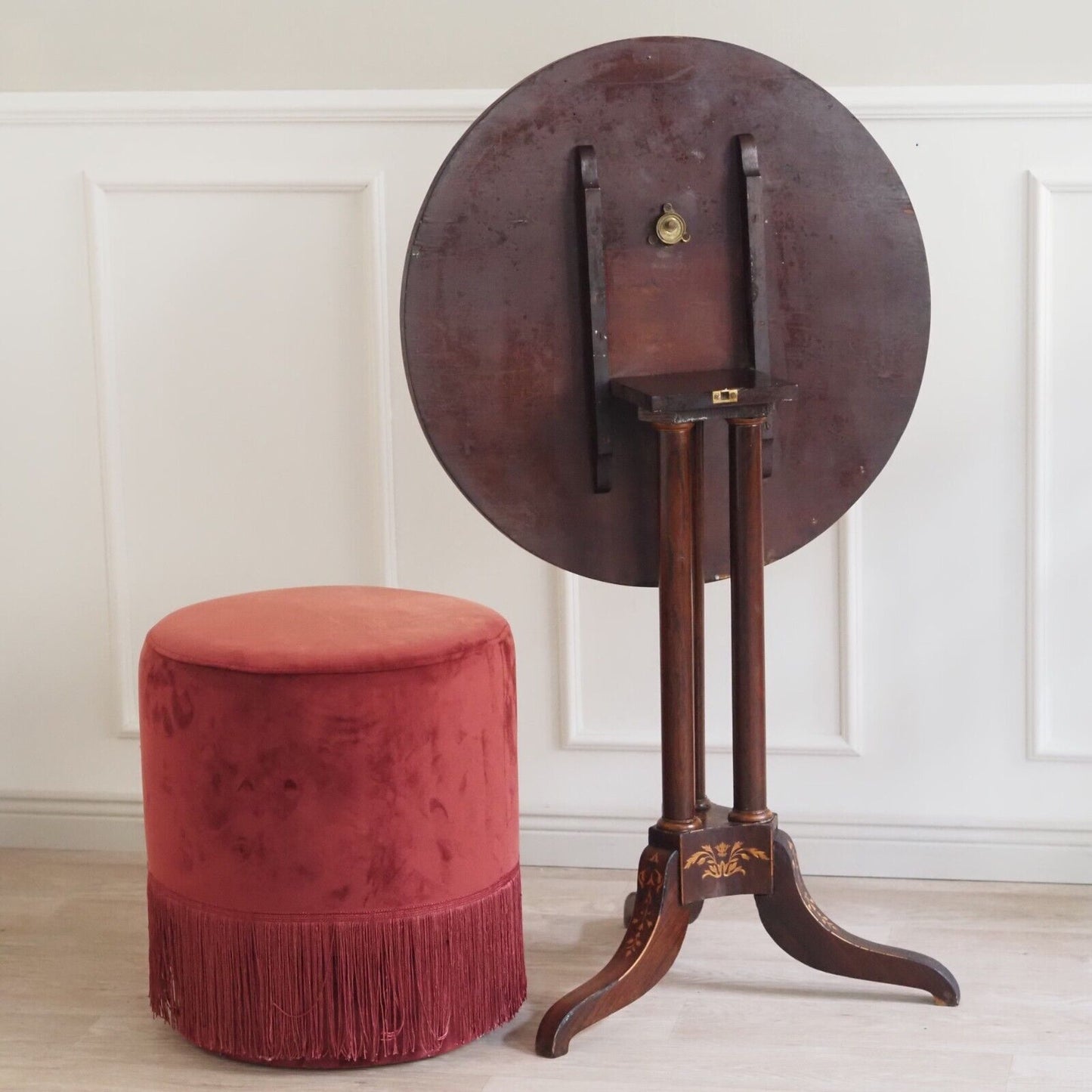 EPOCHE 1890 Beistelltisch Antik Klapptisch Salontisch Vintage Kipptisch Mahagoni