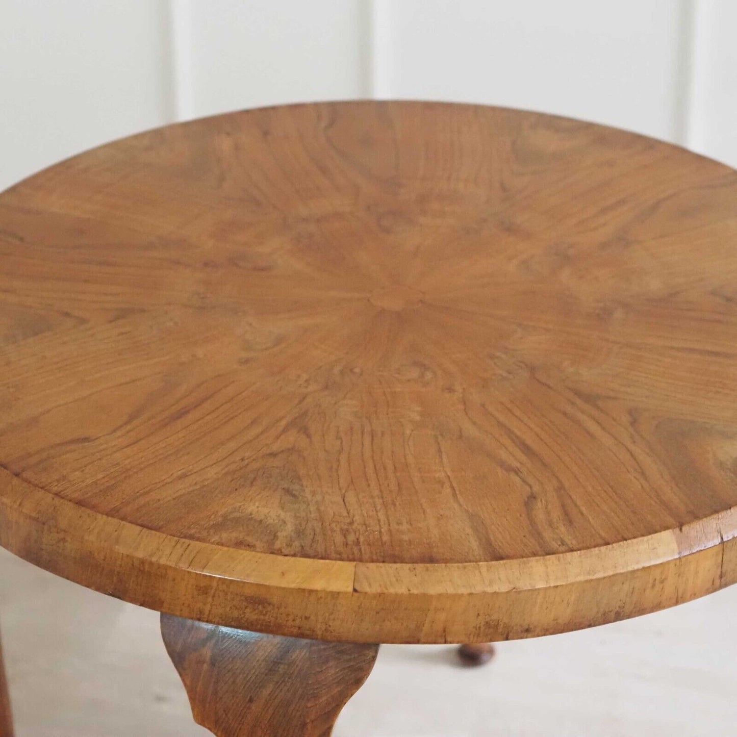 EPOCHE 1930 Sofatisch Rund Antik Couchtisch Beistelltisch Vintage Furnier Holzti