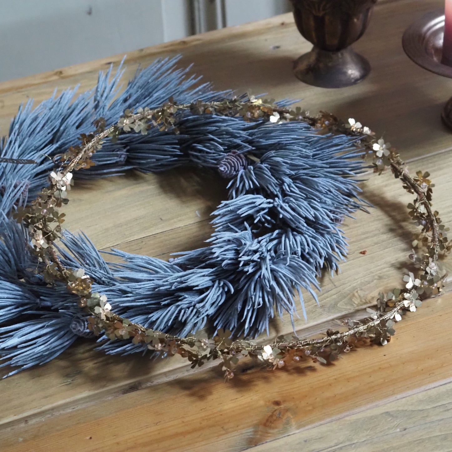 SAISON-DECOR Metallblüten Kranz