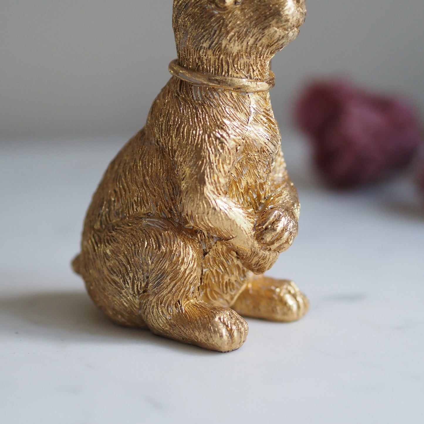 SAISON DECOR Goldener Osterhase mit Schleife