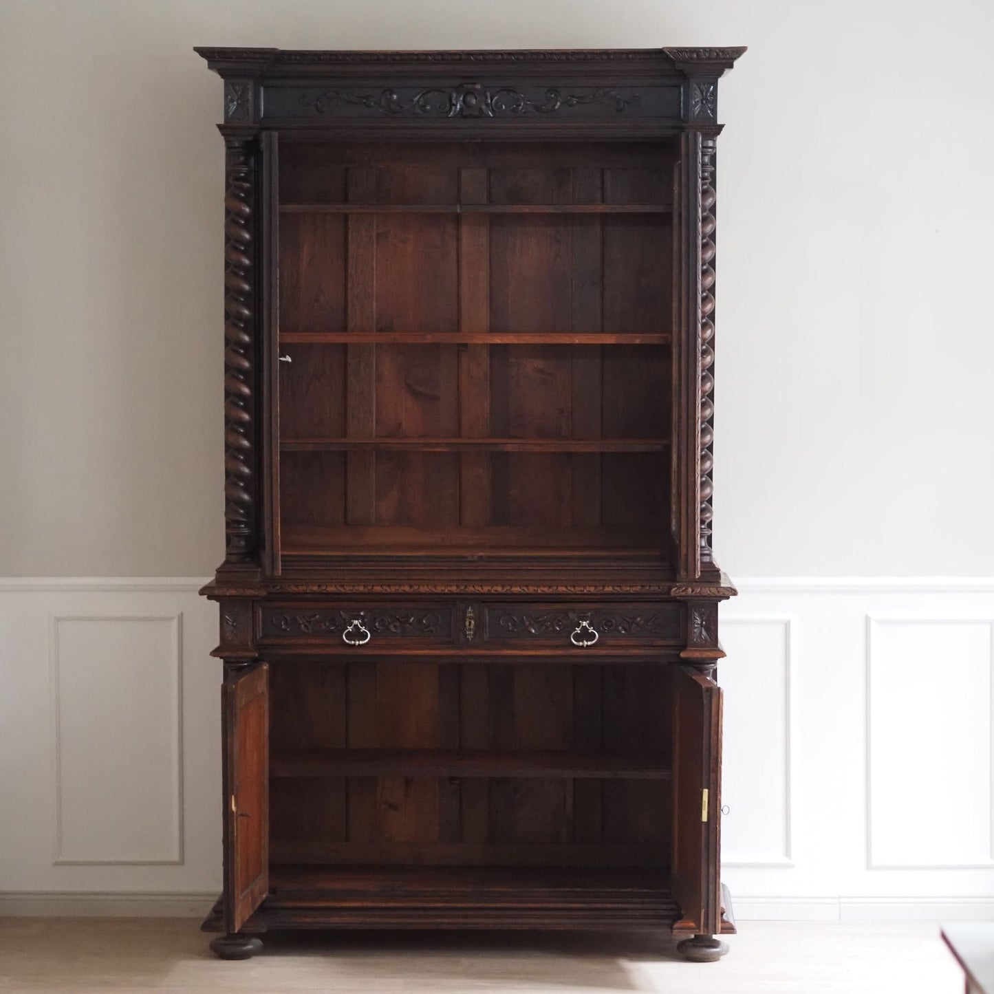 Antiker Bücherschrank Gründerzeit Eiche