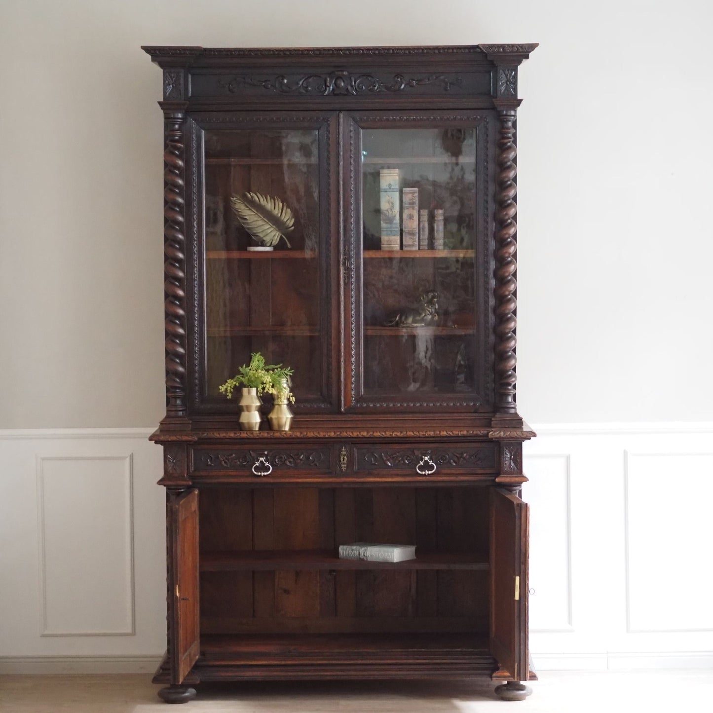 Antiker Bücherschrank Gründerzeit Eiche