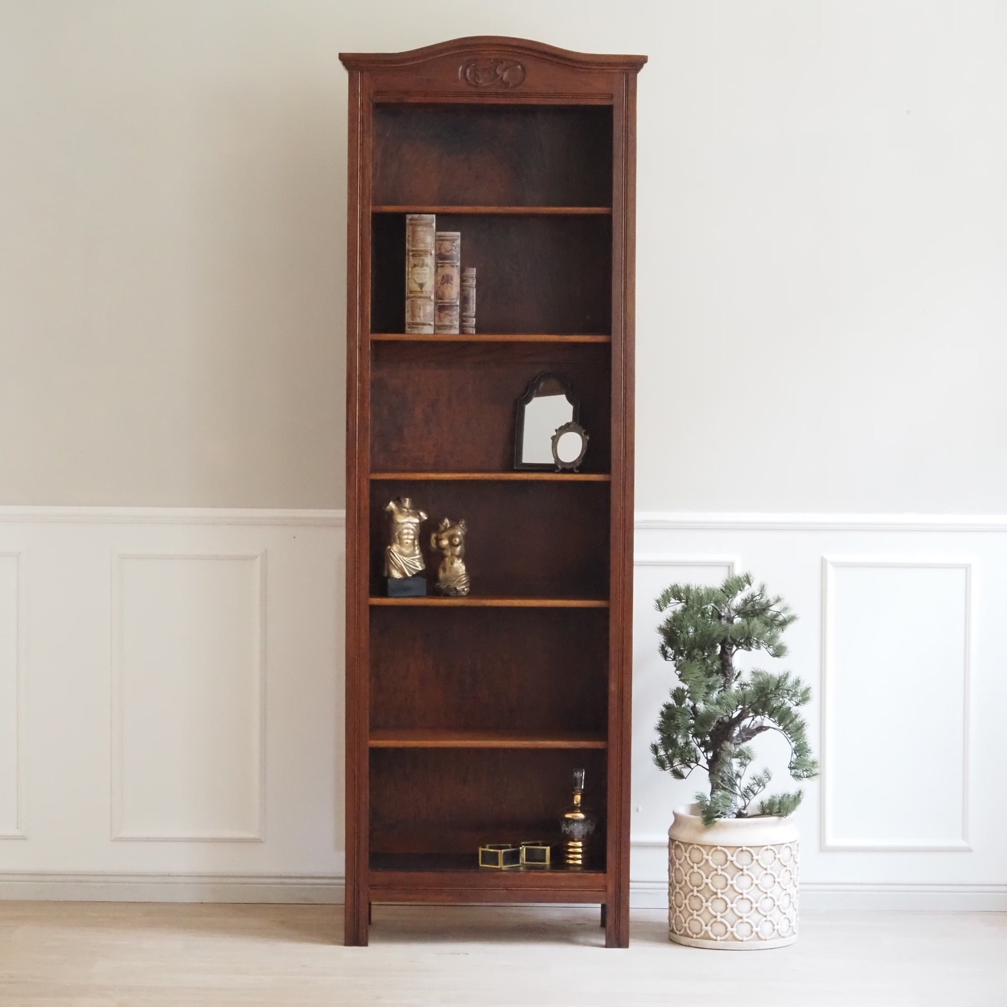 Antikes schmales Bücherregal, um 1890 - Vintage Bücherschrank