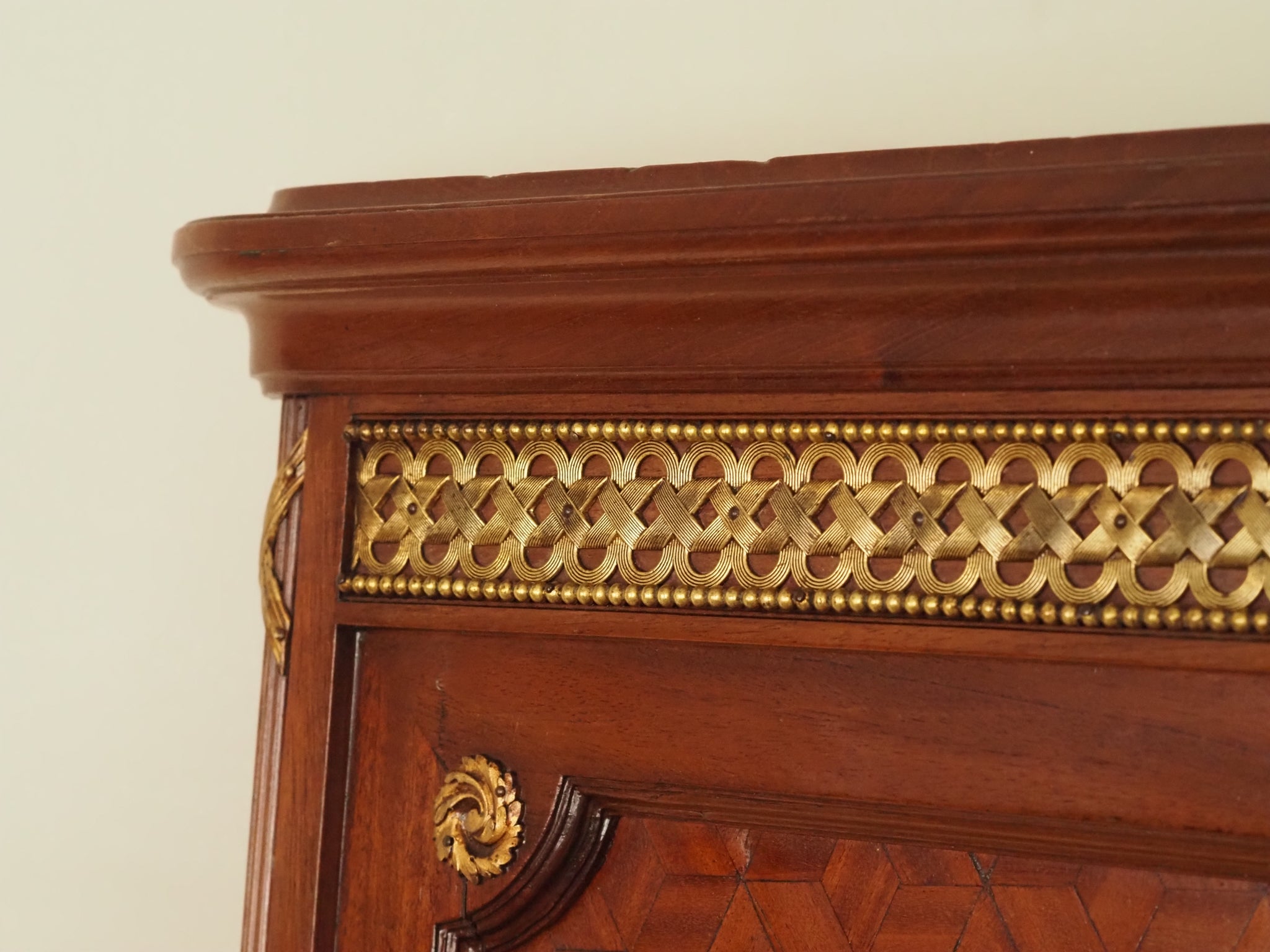 Antiker Mahagoni Trumeau-Wandspiegel mit Intarsien um 1890, Frankreich