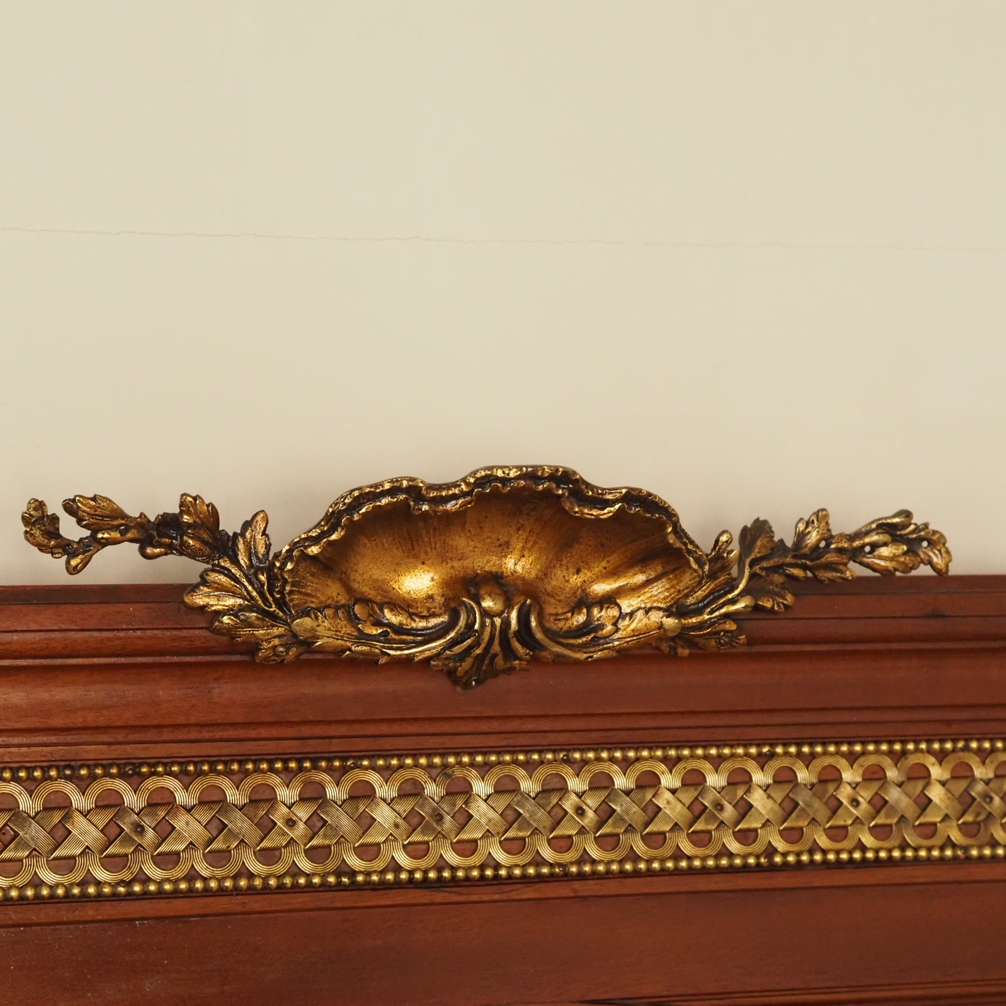 Antiker Mahagoni Trumeau-Wandspiegel mit Intarsien um 1890, Frankreich