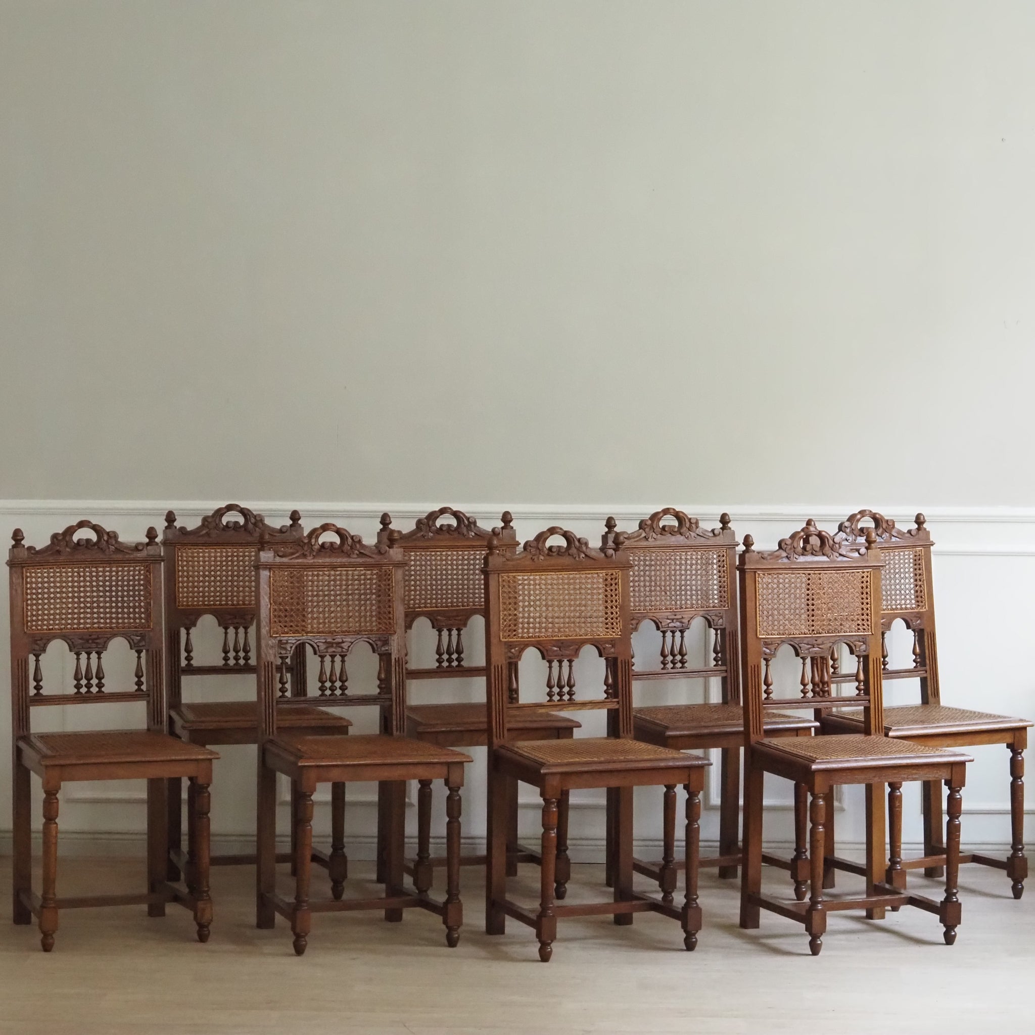 Antiker Salon-Stuhl mit Wiener Geflecht, Frankreich um 1880, Henri II Stühle