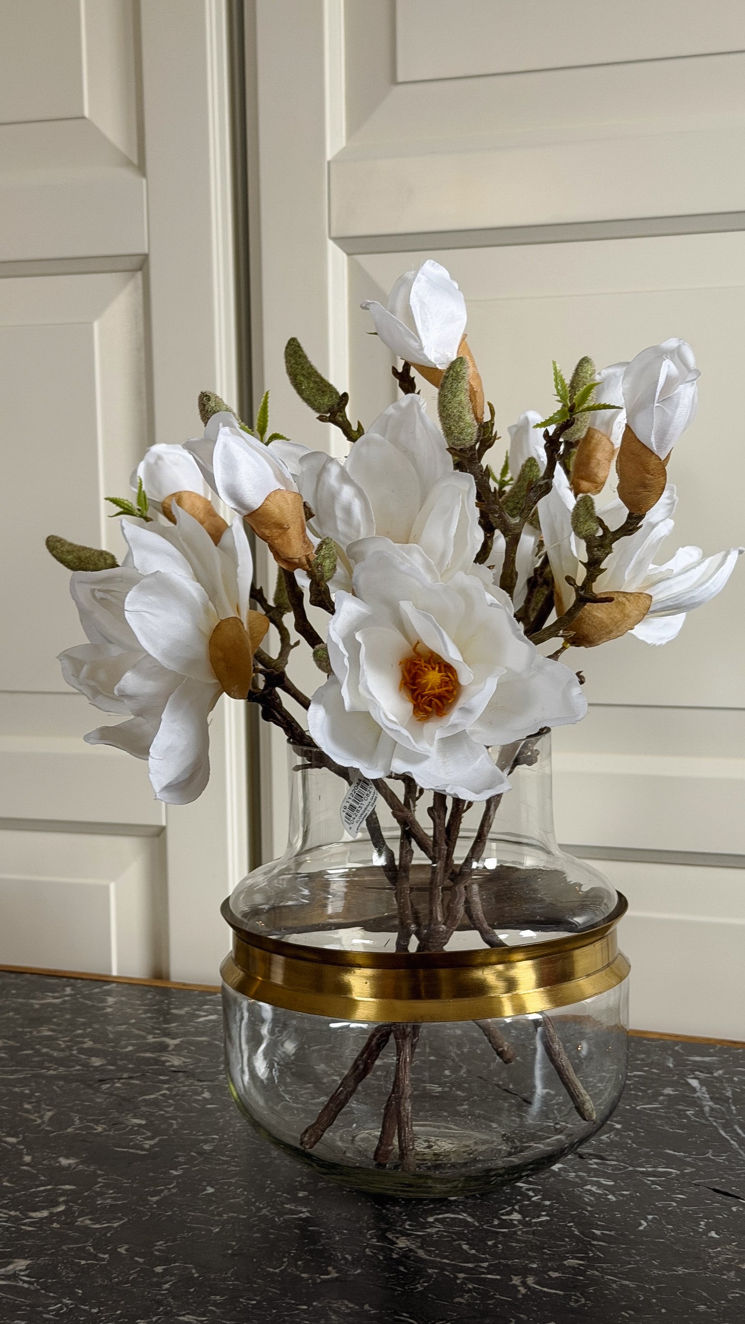 Magnolienzweig 6er-Set · naturgetreue Blütenzweige Frühling weiß