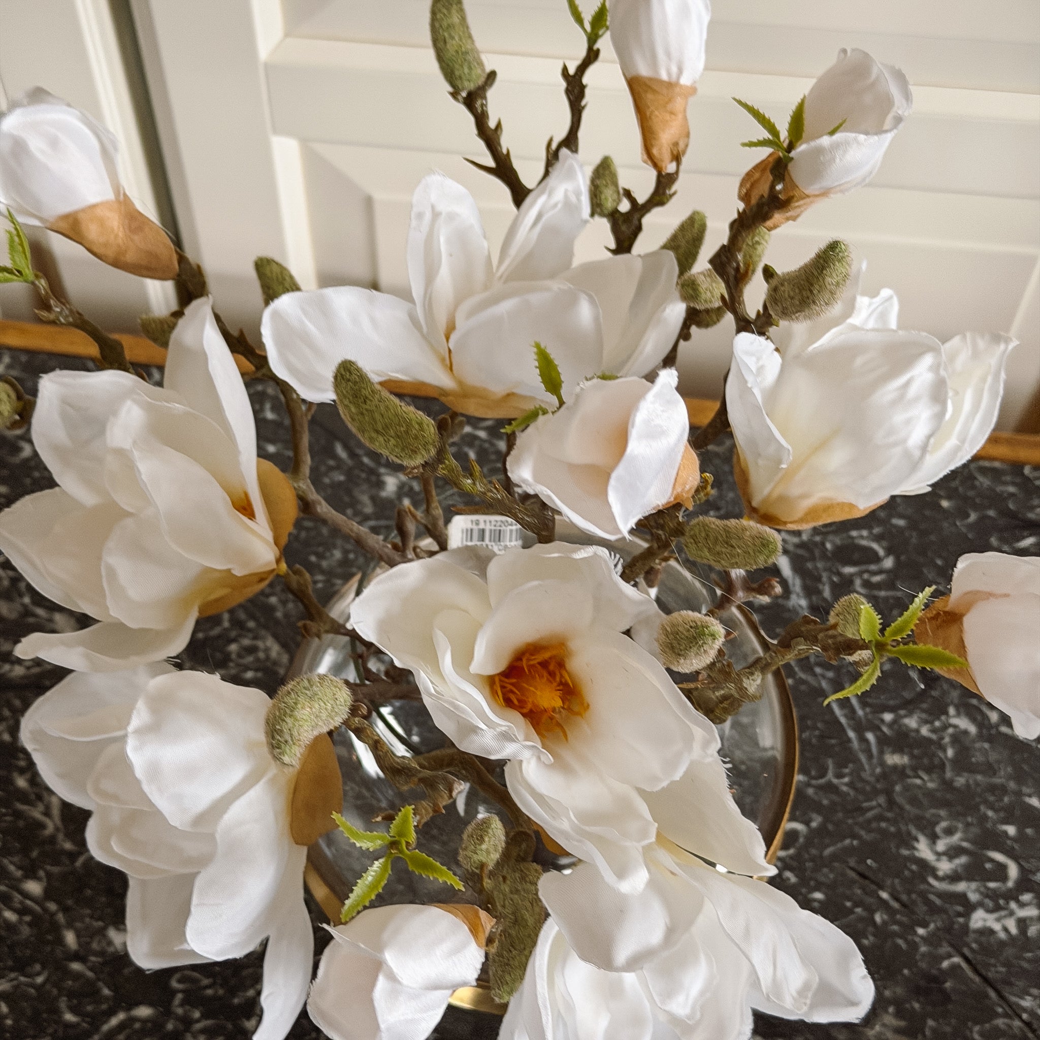 Magnolienzweig 6er-Set · naturgetreue Blütenzweige Frühling weiß