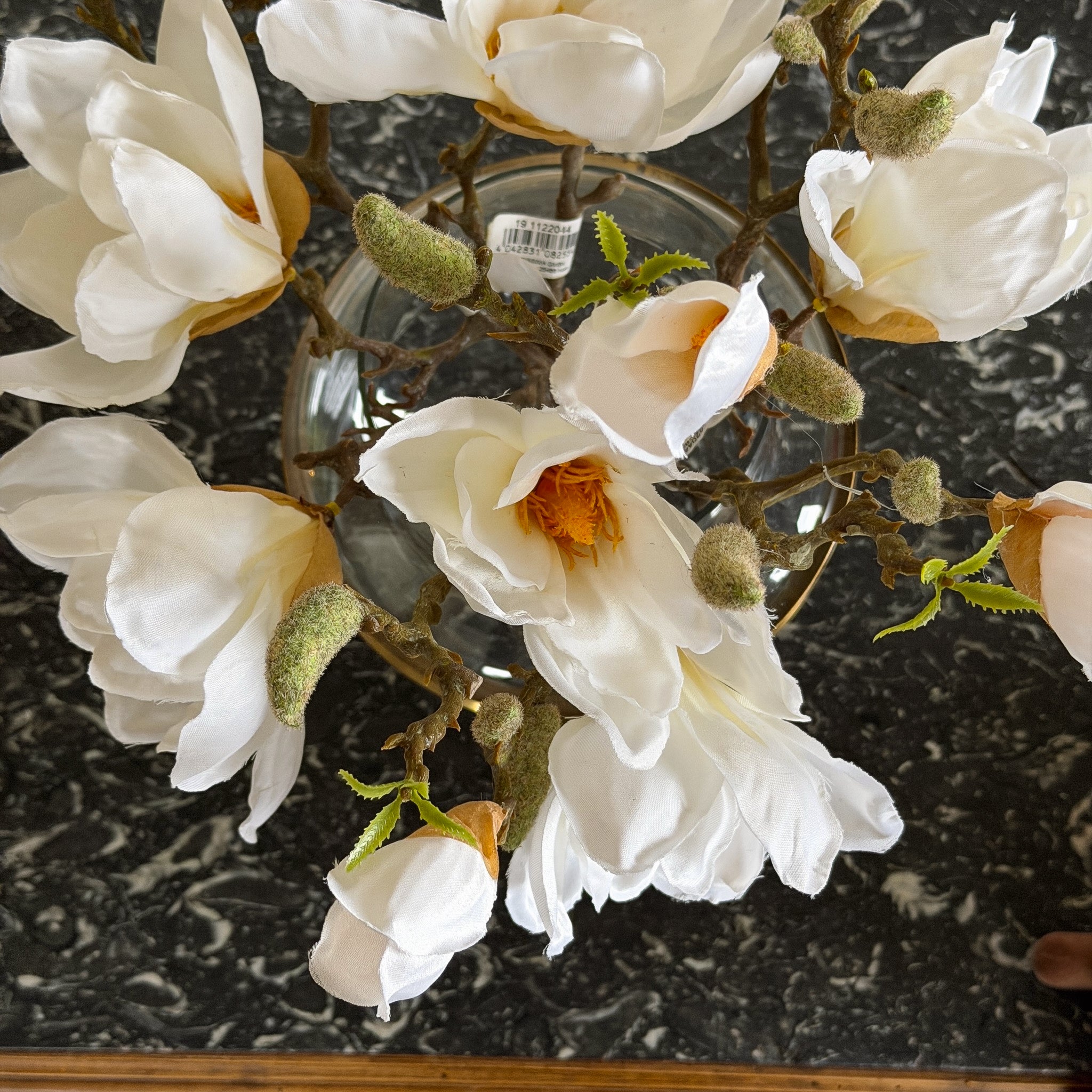 Magnolienzweig 6er-Set · naturgetreue Blütenzweige Frühling weiß