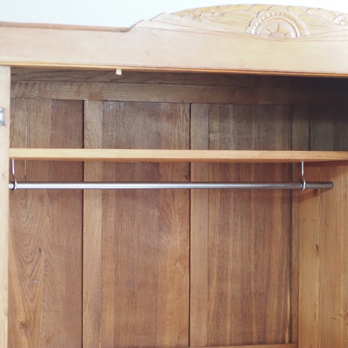 Art-Déco Kleiderschrank Eiche mit Spiegeltür um 1930