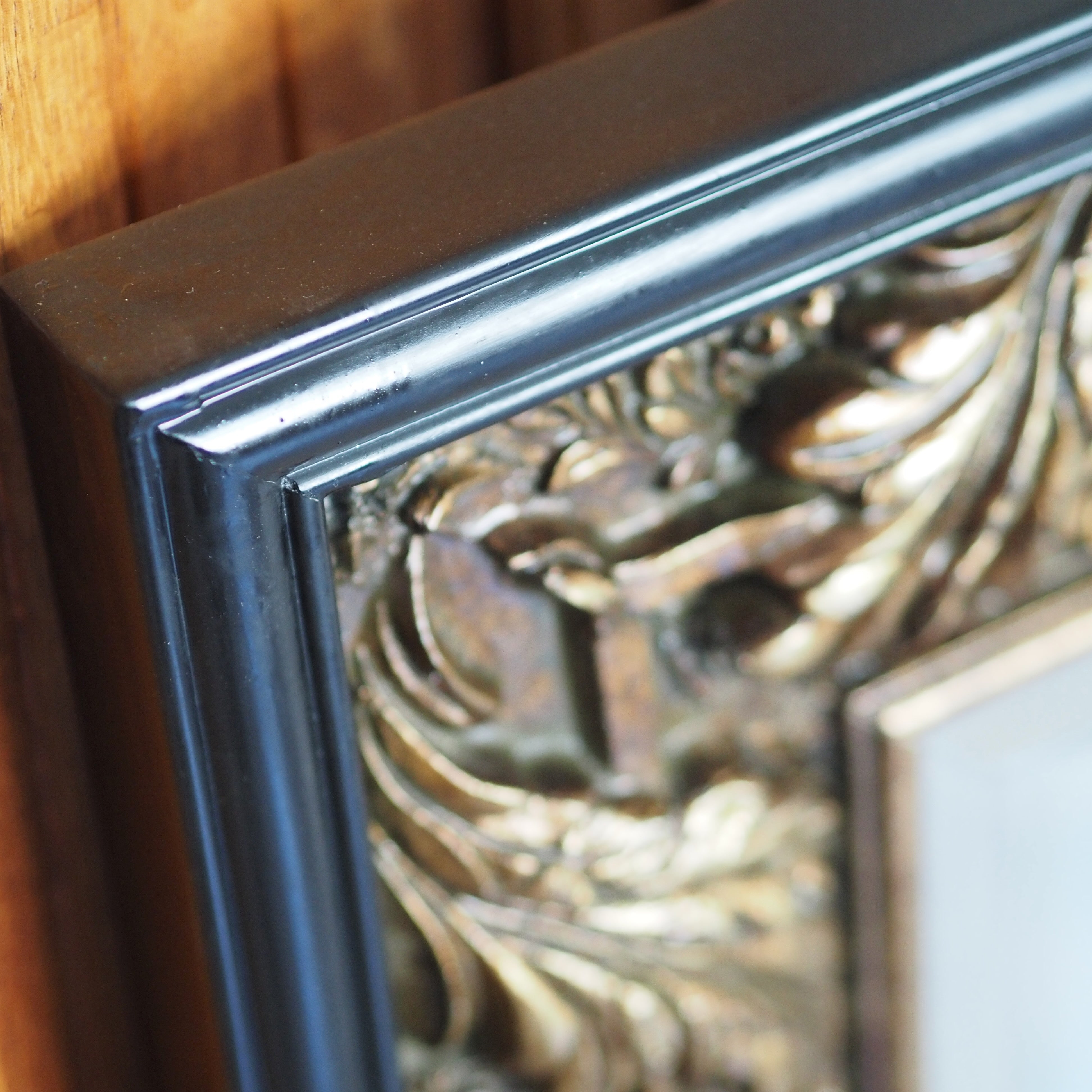 Wandspiegel Historismus Stil Gold Schwarz mit Facettenschliff