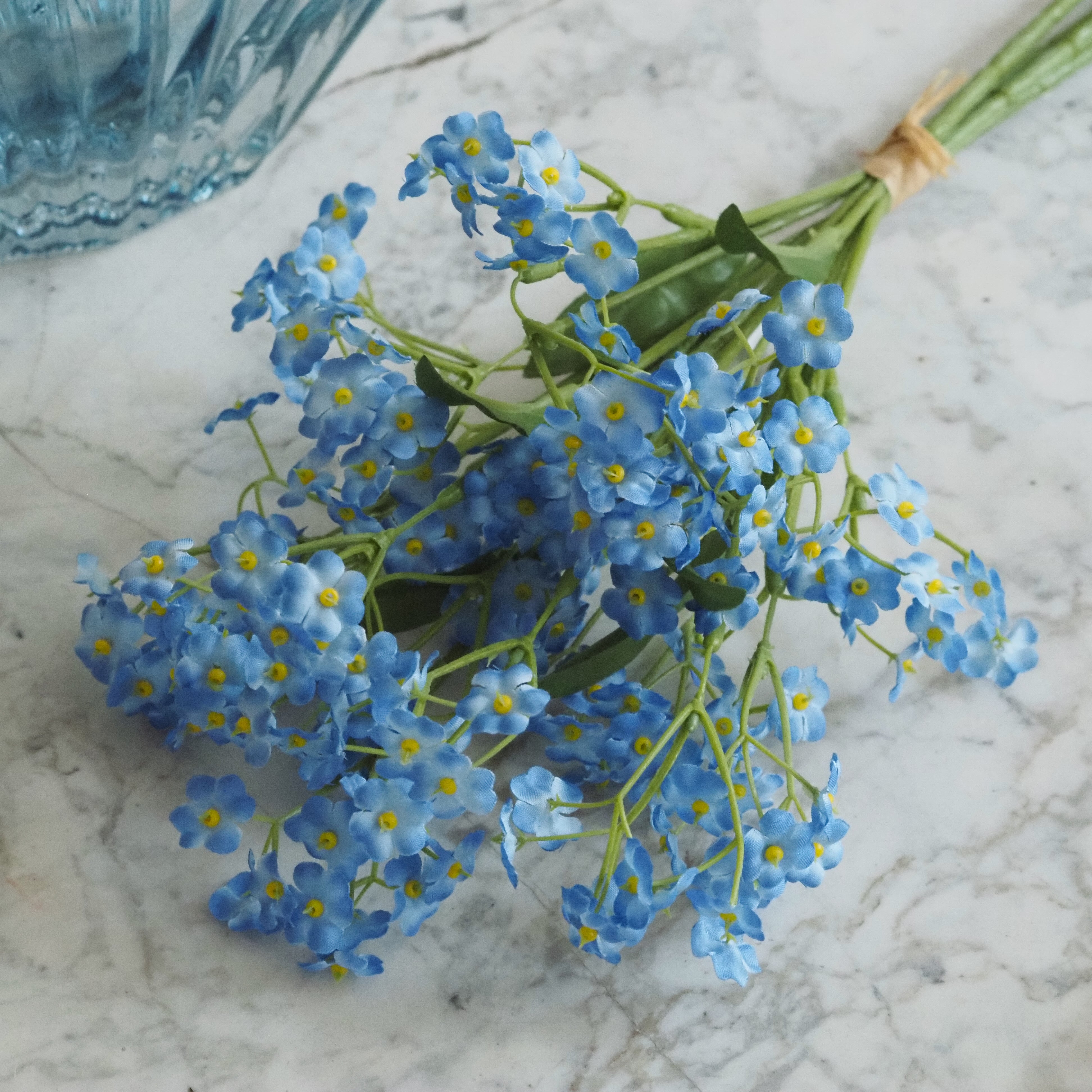 Dekozweig Vergissmeinnicht · florale Replik / feines Blütenbündel