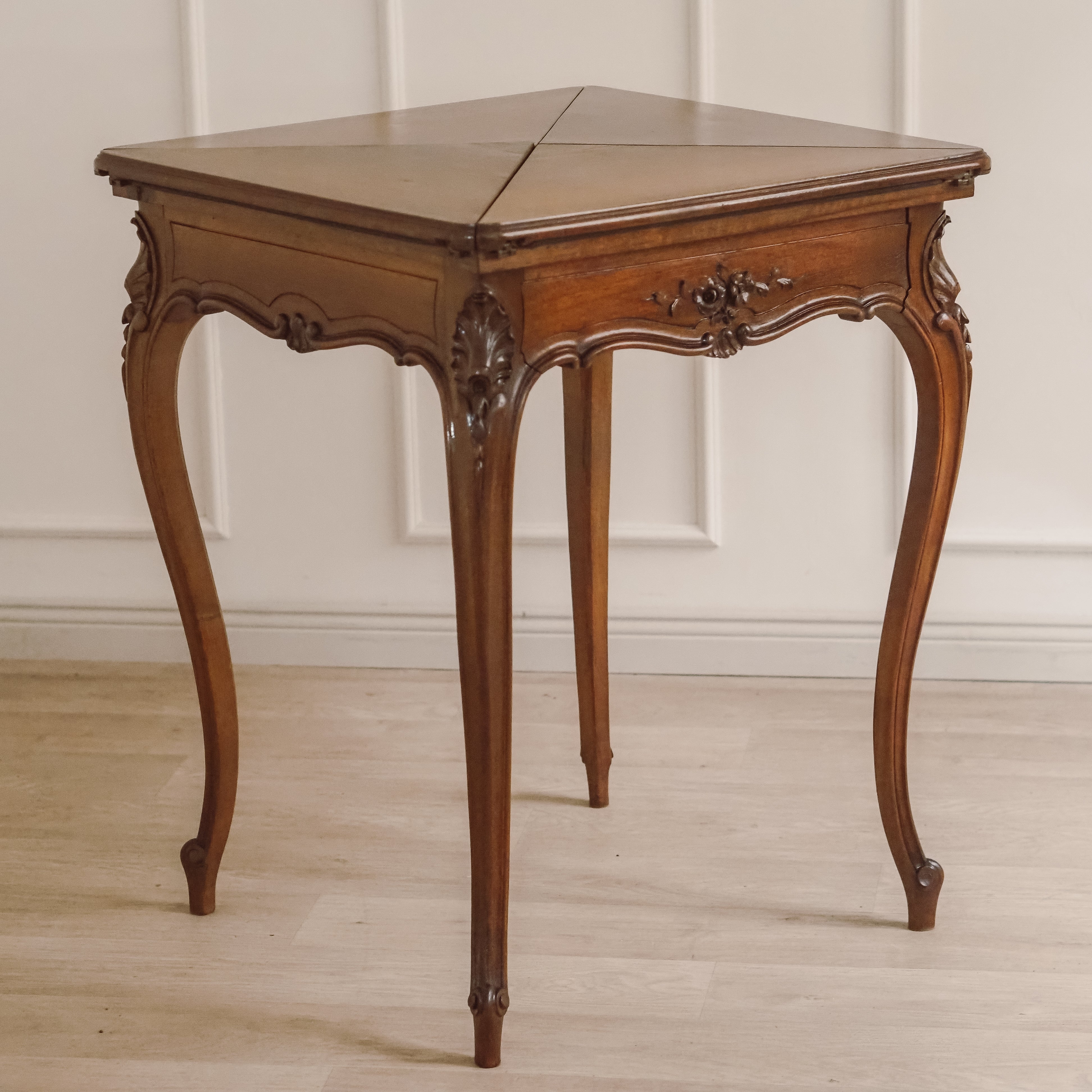 Louis-XV Spieltisch Eiche Klapptisch Kartentisch um 1890