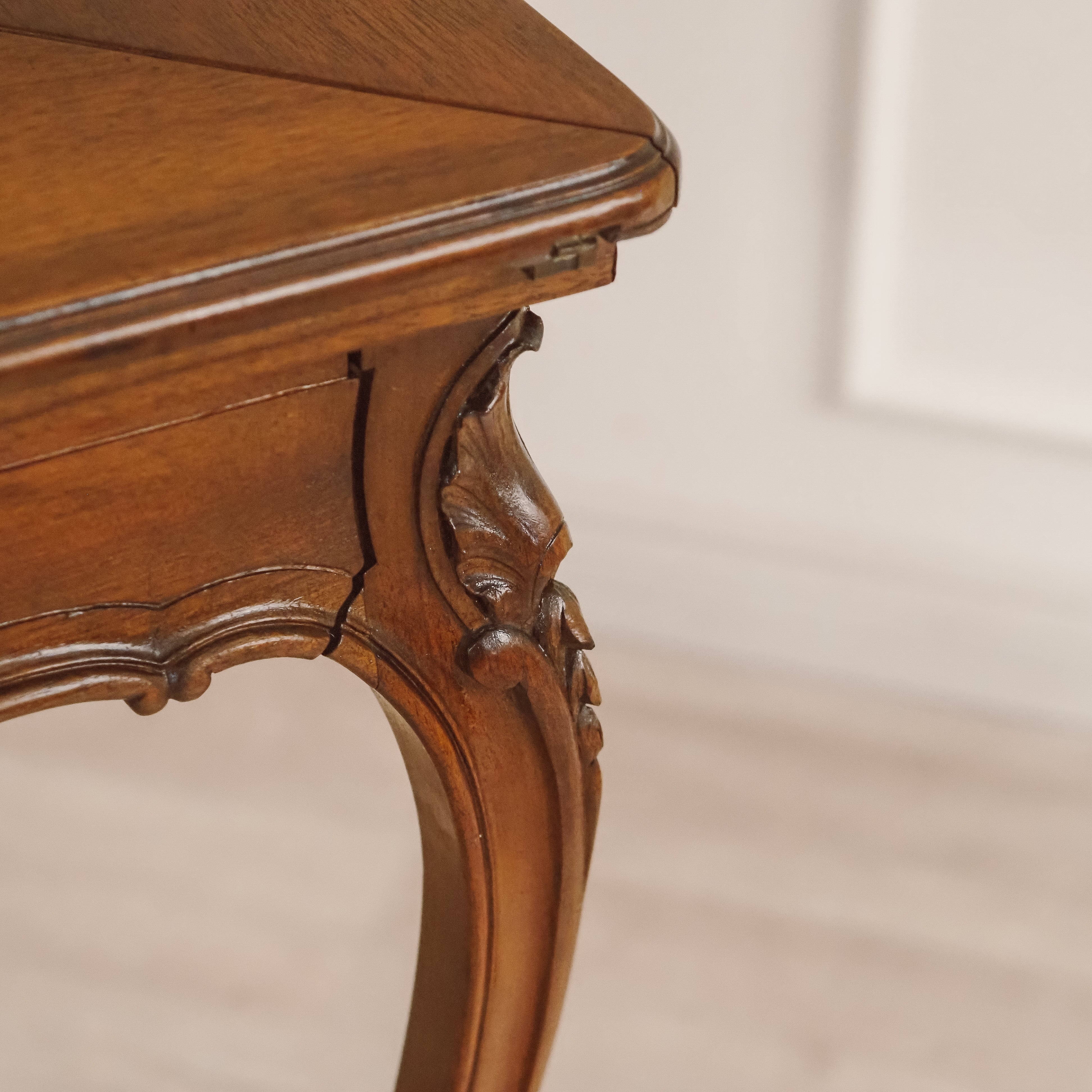 Louis-XV Spieltisch Eiche Klapptisch Kartentisch um 1890
