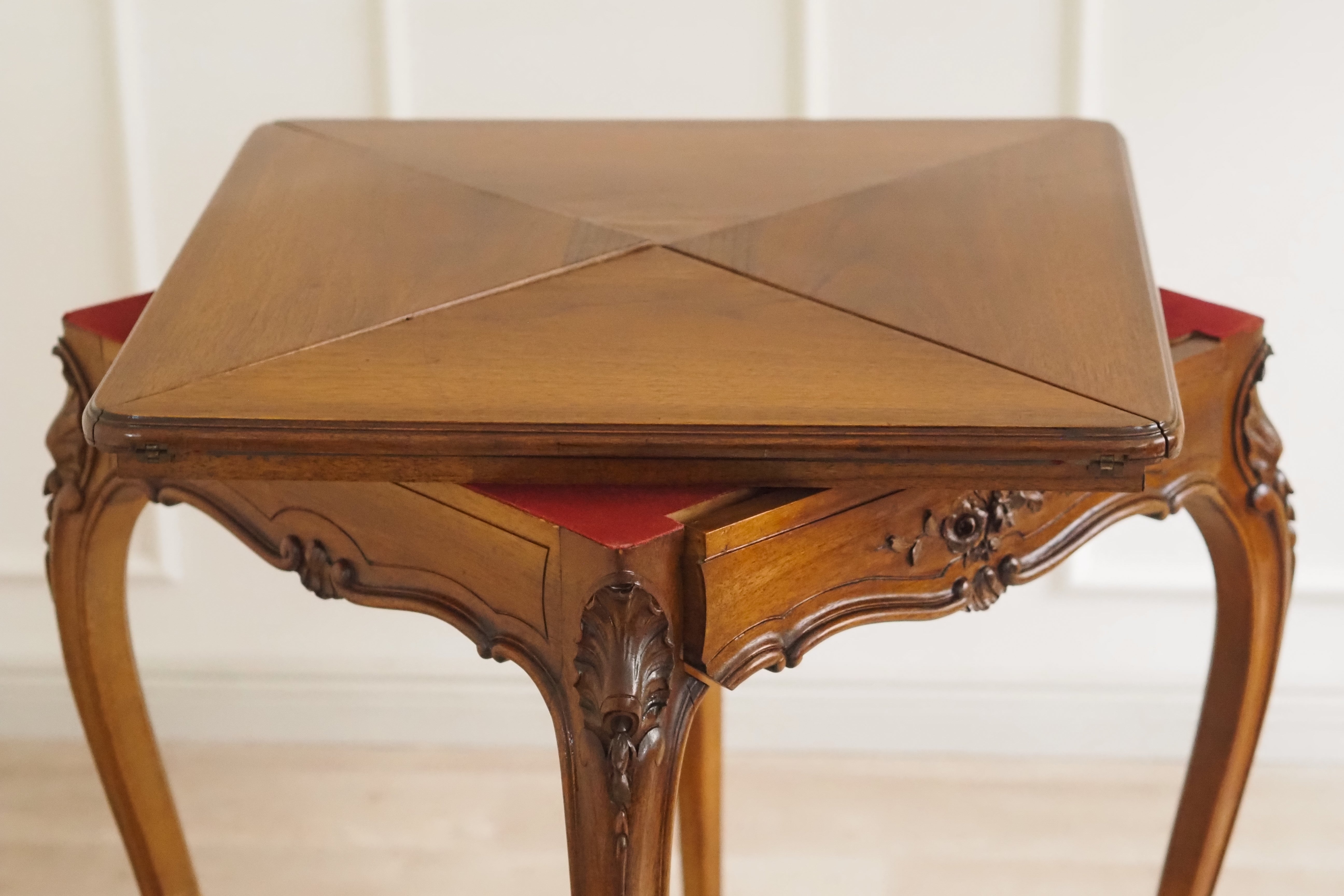 Louis-XV Spieltisch Eiche Klapptisch Kartentisch um 1890