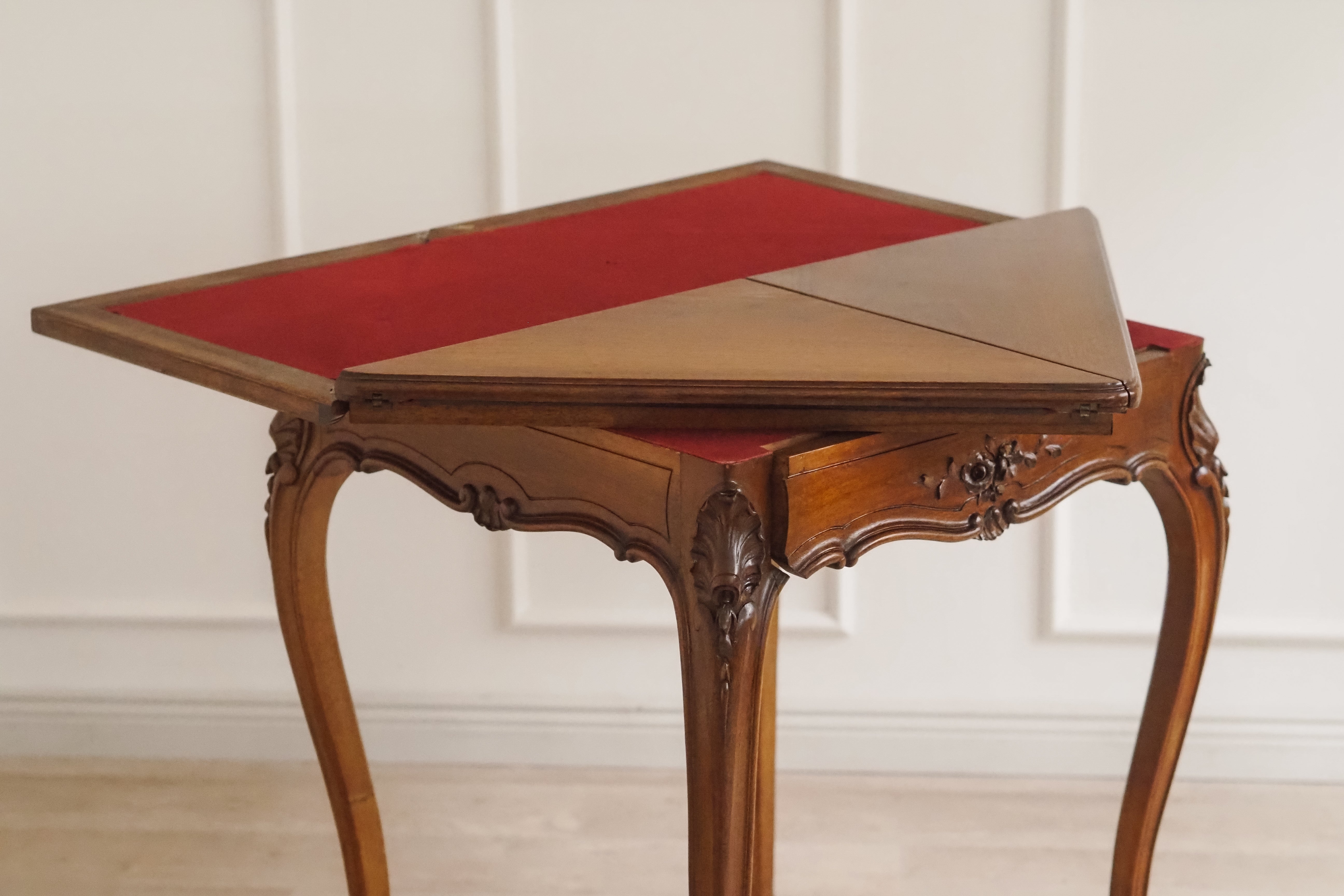 Louis-XV Spieltisch Eiche Klapptisch Kartentisch um 1890