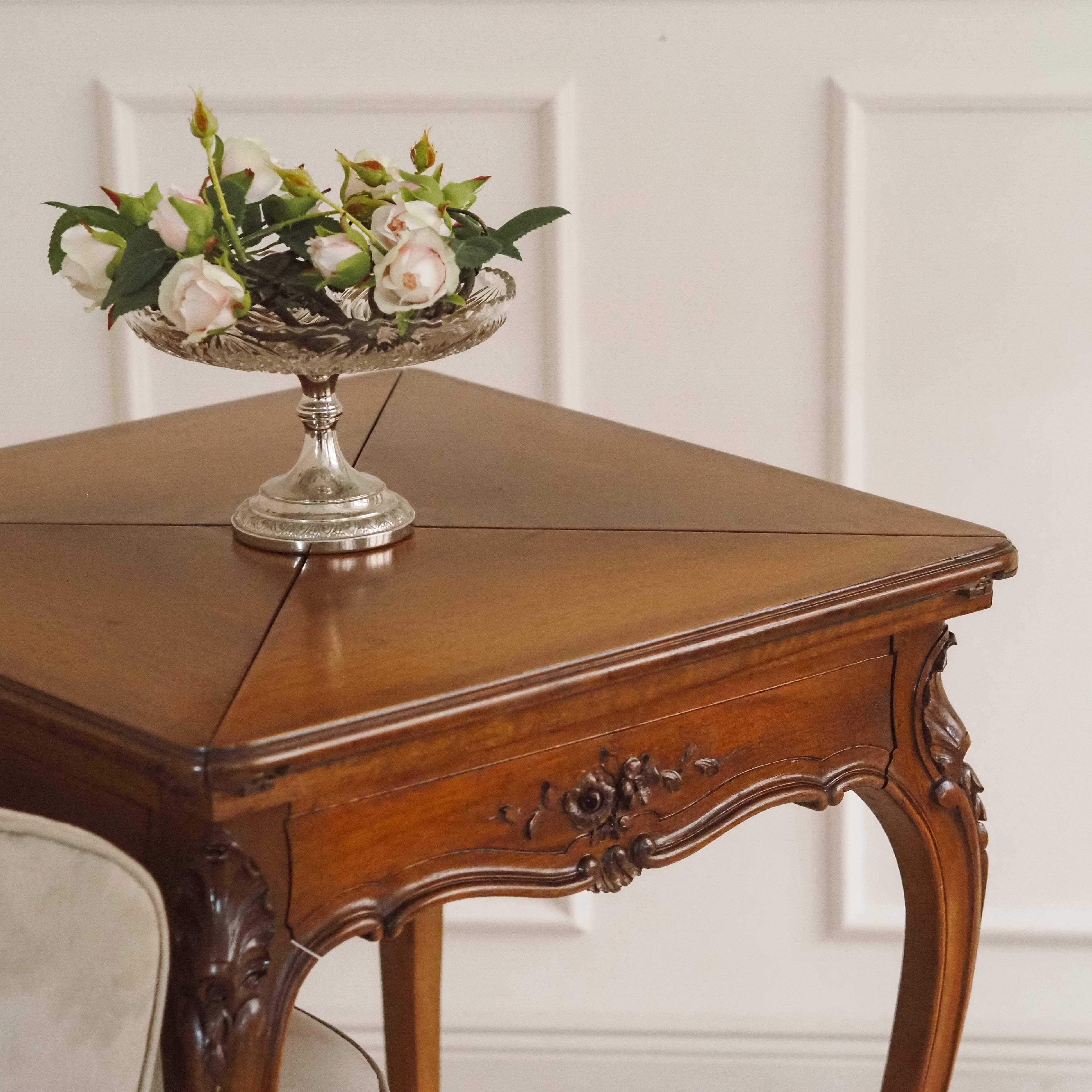 Louis-XV Spieltisch Eiche Klapptisch Kartentisch um 1890