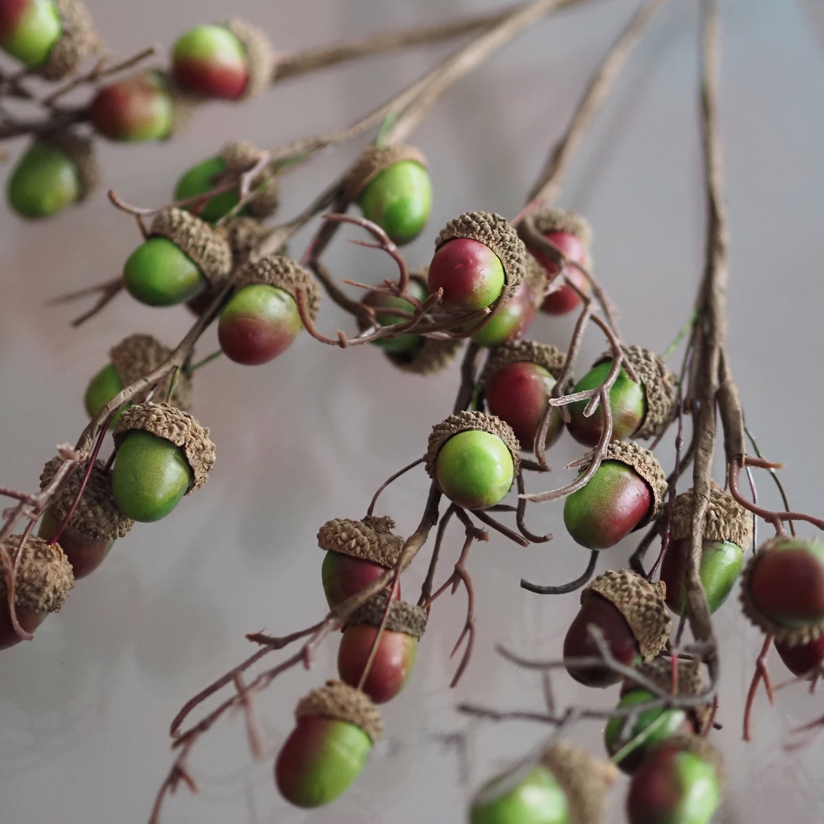Eichelzweig Grün · Herbstdekoration 4er-Bündel Naturoptik