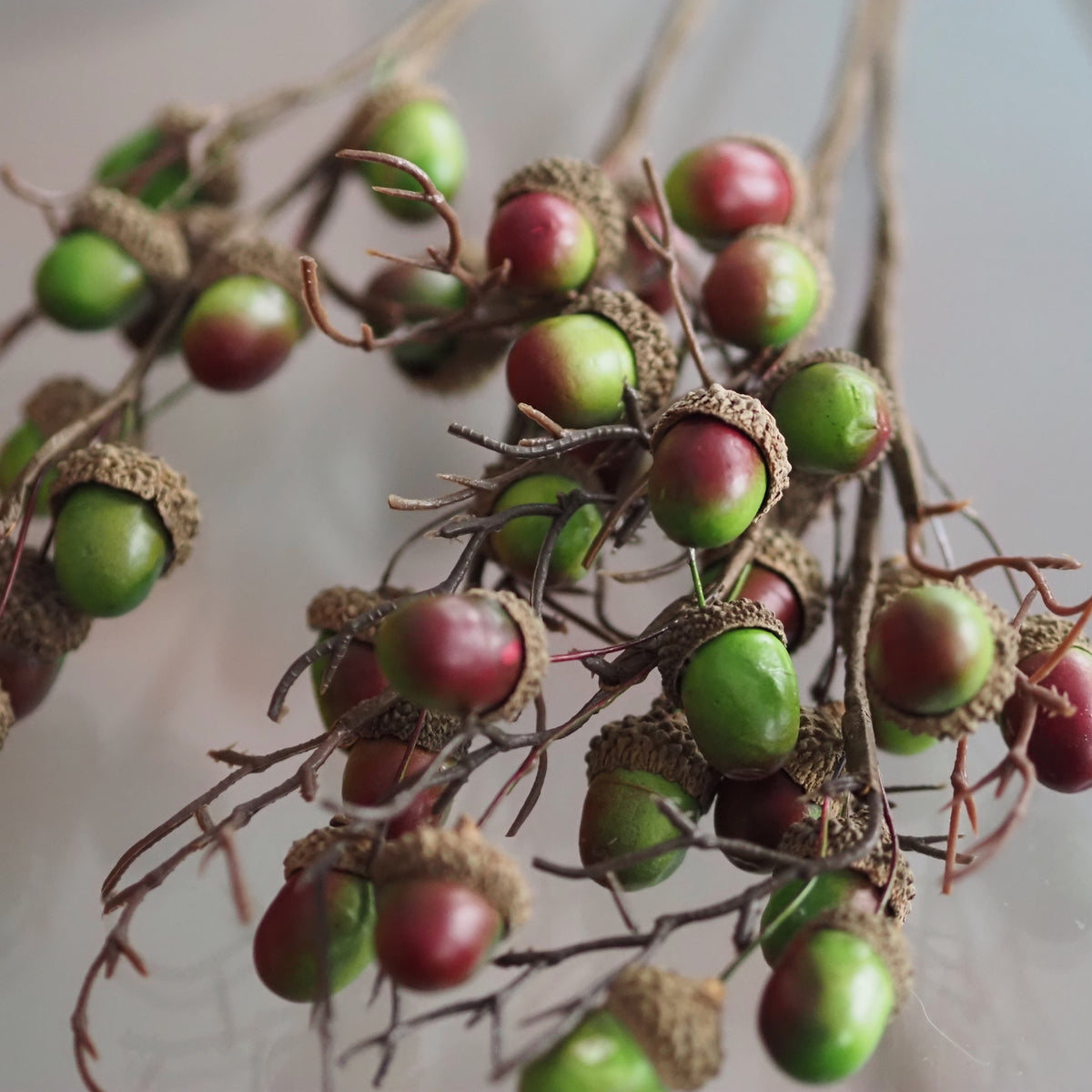Eichelzweig Grün · Herbstdekoration 4er-Bündel Naturoptik
