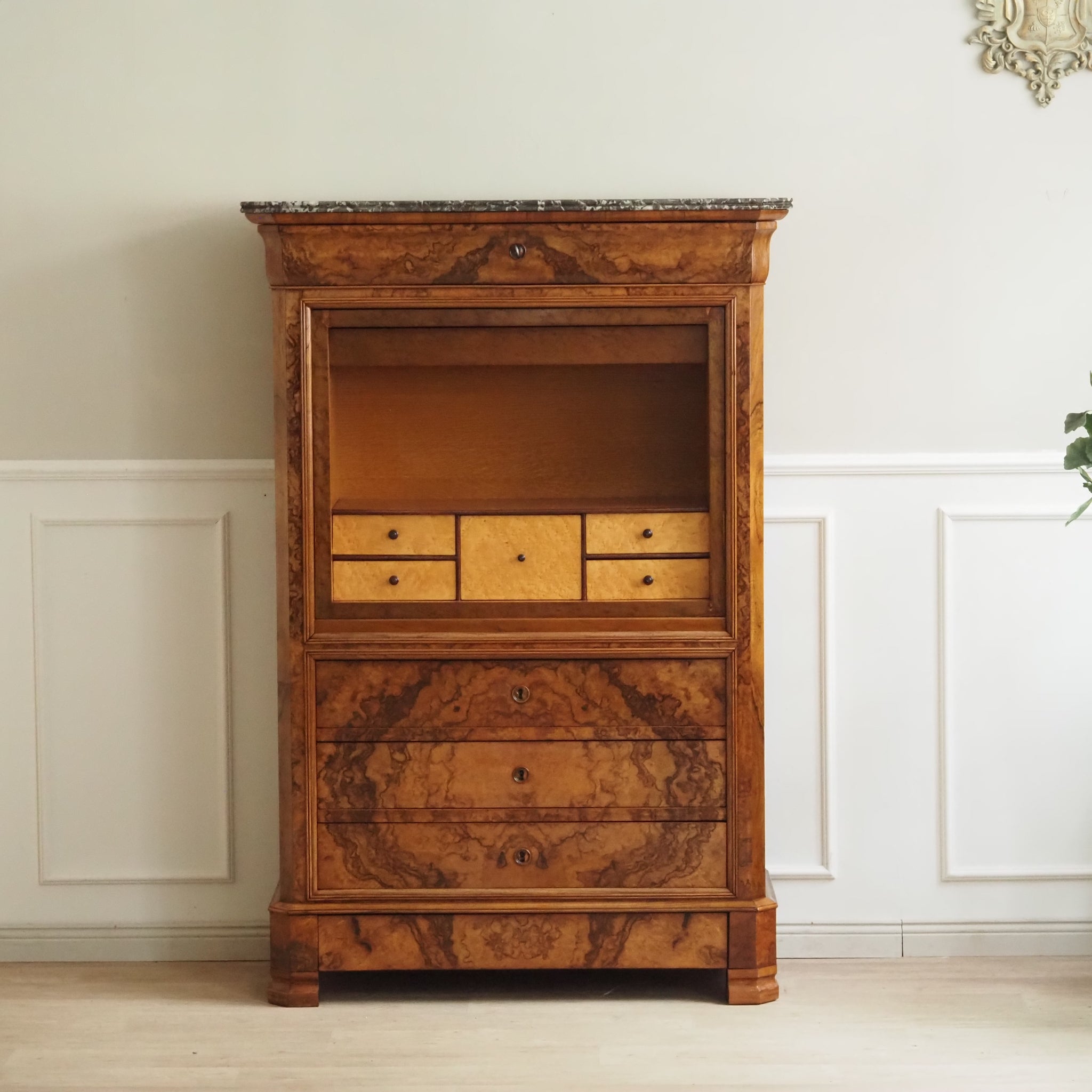 Antiker Biedermeier Sekretär - Schreibschrank Louis Philippe