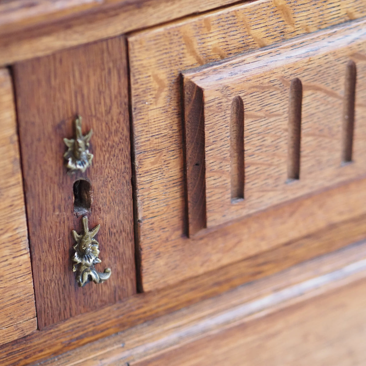 Gründerzeit Kleiderschrank mit Spiegel, Eiche um 1890