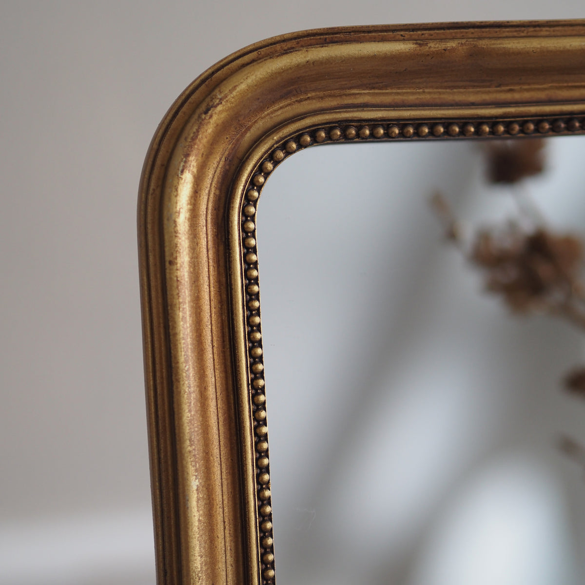 Wandspiegel Goldoptik · Louis-Philippe-Stil, Perlstabdekor