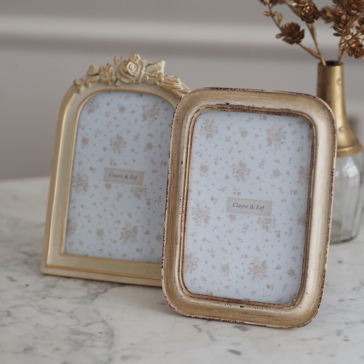 Fotorahmen 10x15 · Creme Antik-Optik im Landhausstil