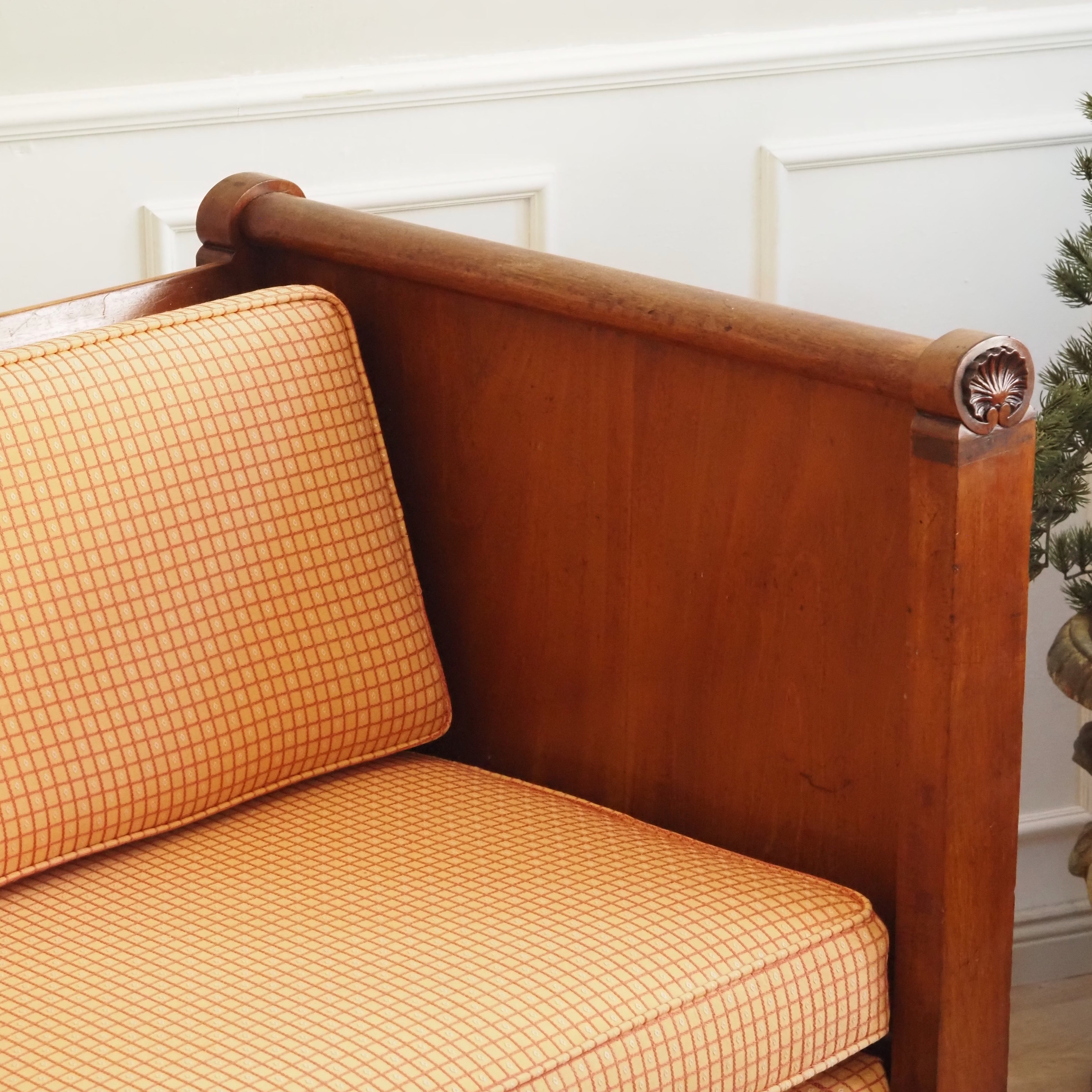 Biedermeier Sofa Mahagoni antik um 1840