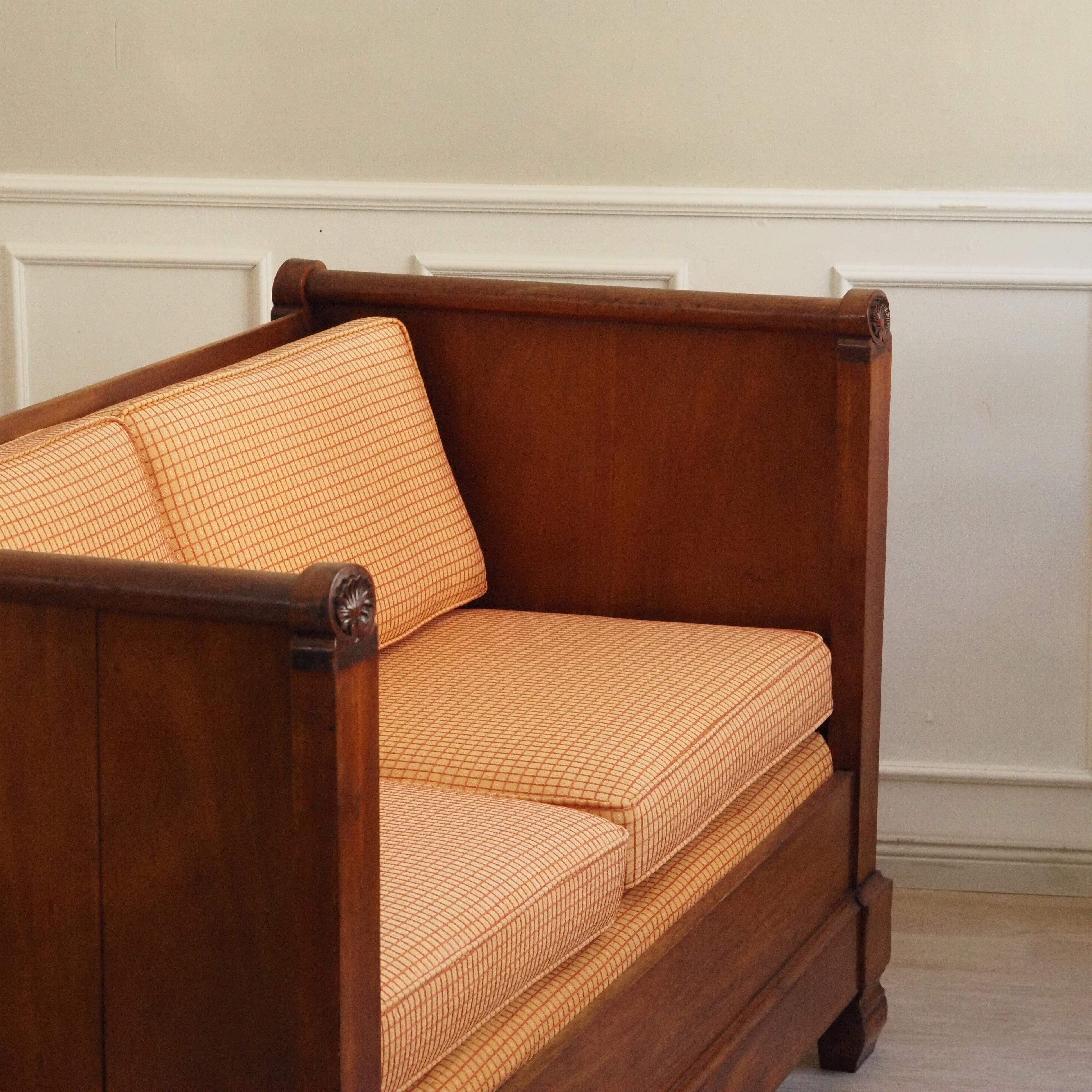 Biedermeier Sofa Mahagoni antik um 1840