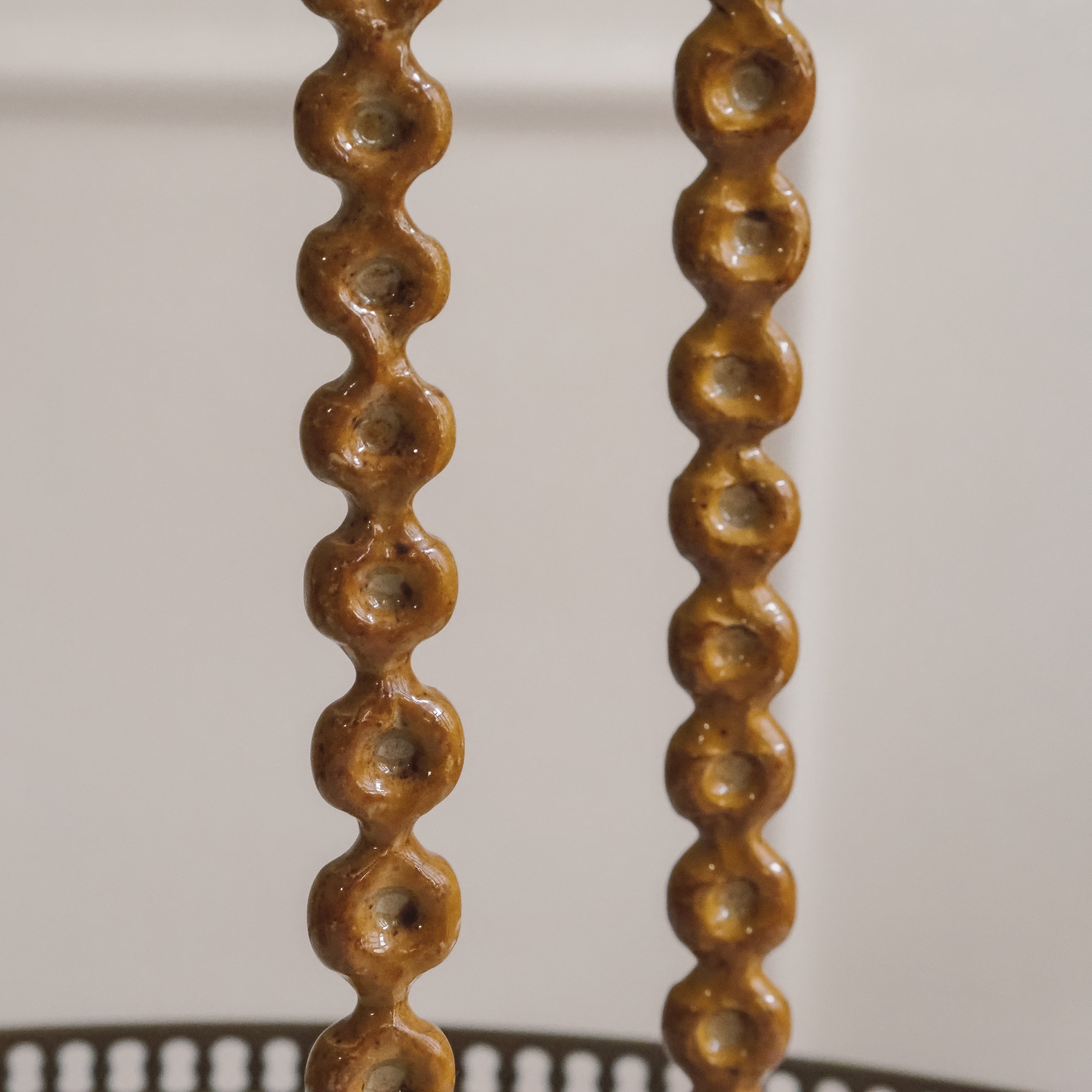 Kerzenständer Senfgelb · Schlanker Kugelschaft im Vintage-Stil · 2er-Set