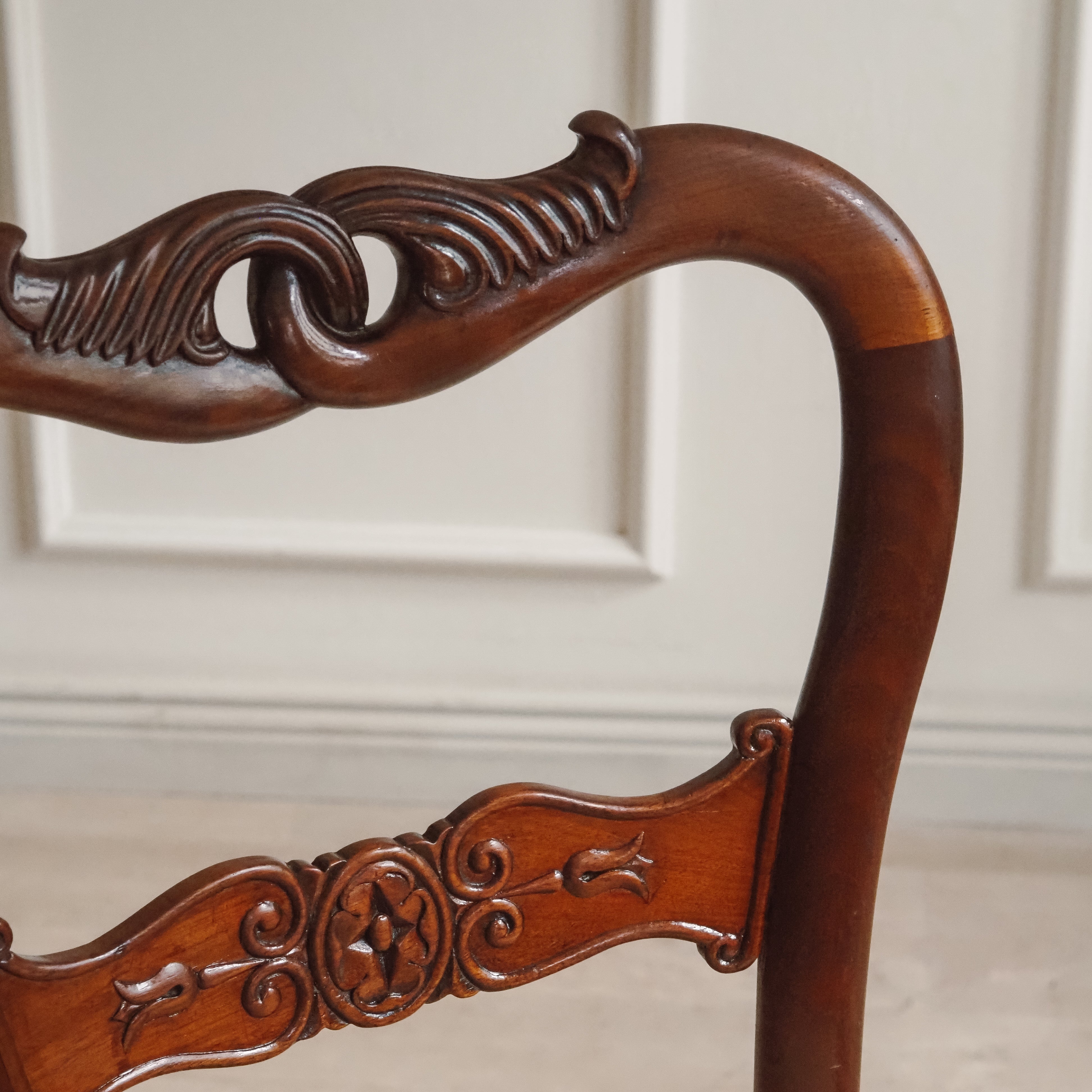 Biedermeier Stuhl Mahagoni um 1850 Ballonlehne