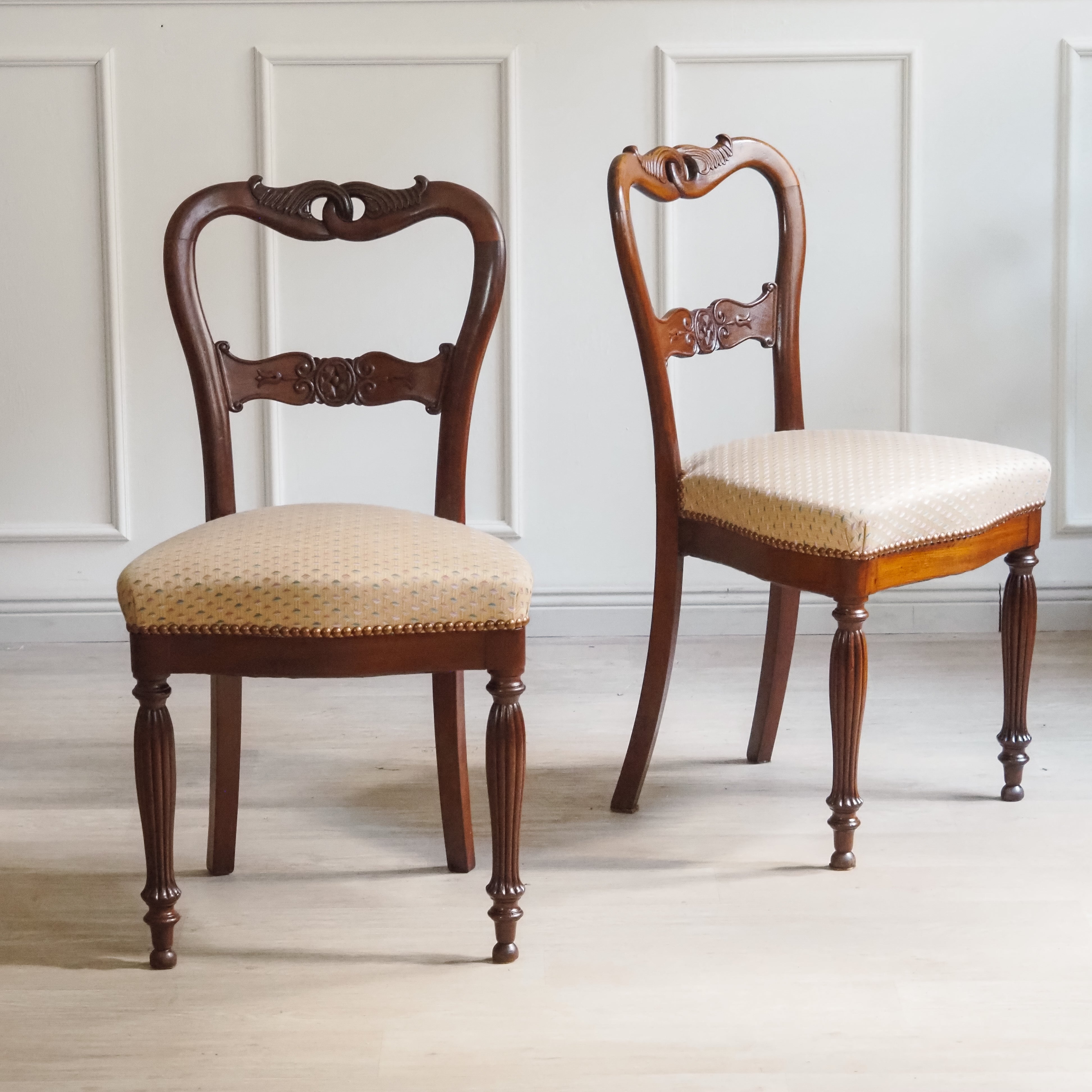 Biedermeier Stuhl Mahagoni um 1850 Ballonlehne