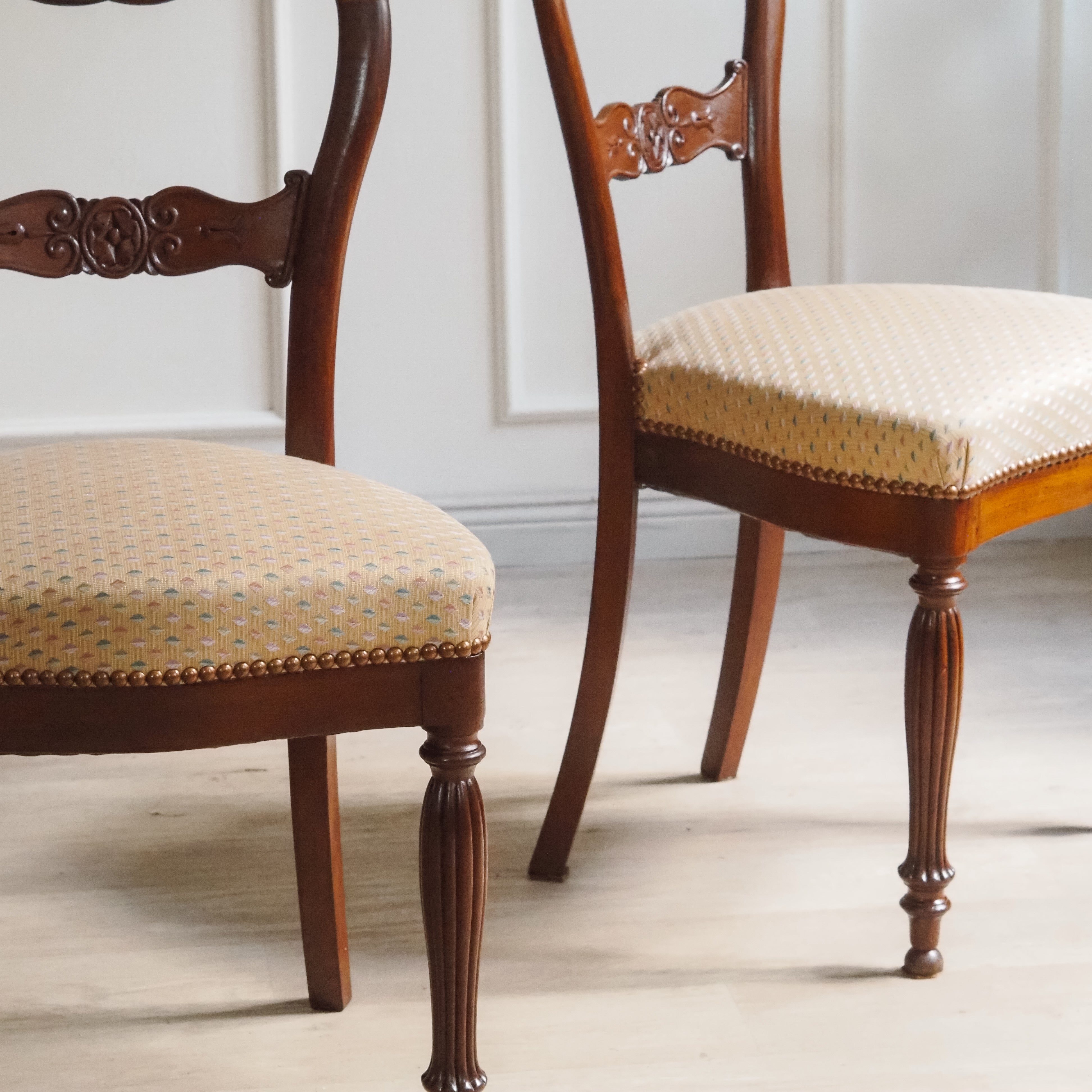 Biedermeier Stuhl Mahagoni um 1850 Ballonlehne