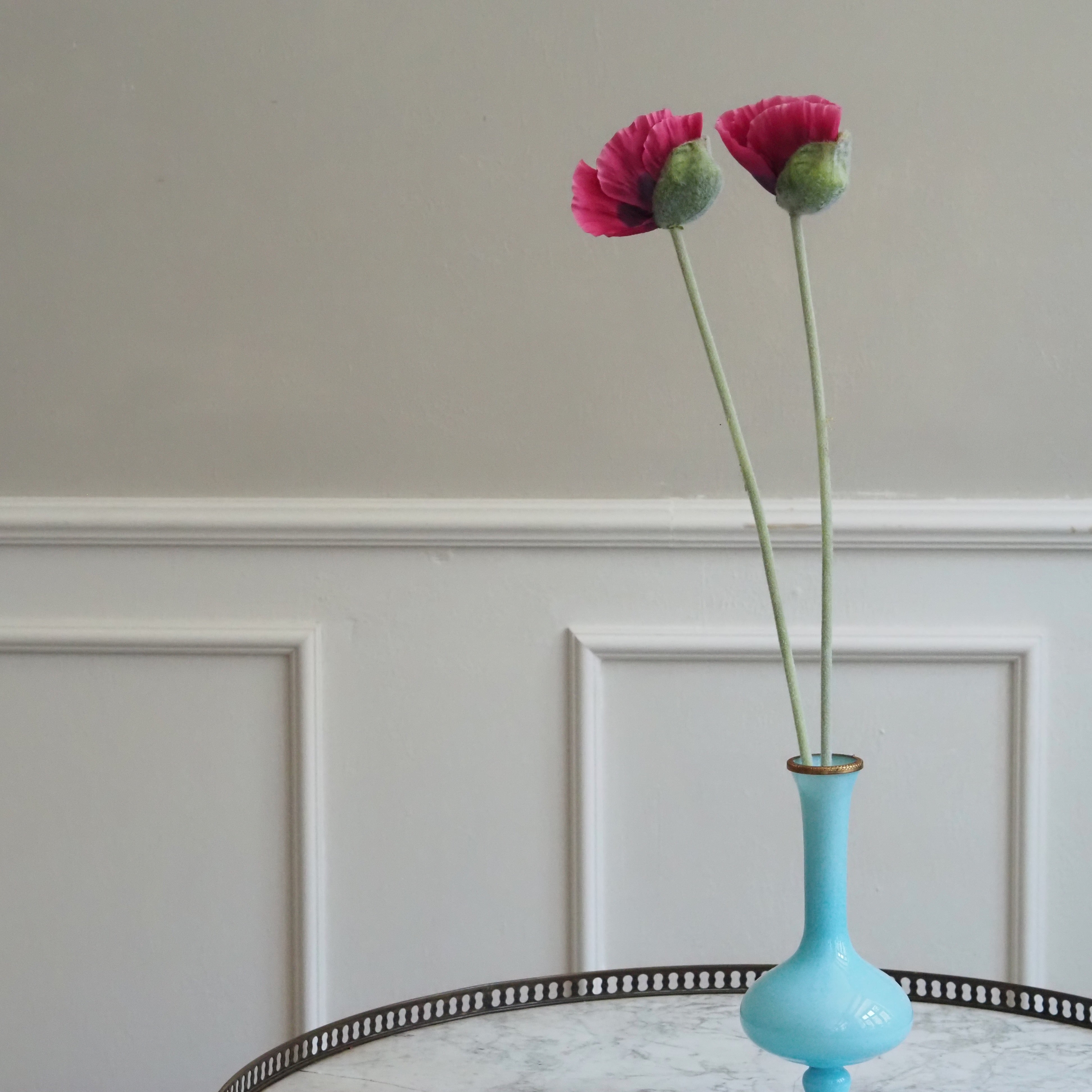 Mohn-Stiel Pink · Blume mit gefälteltem Blütenblatt, 2er Set