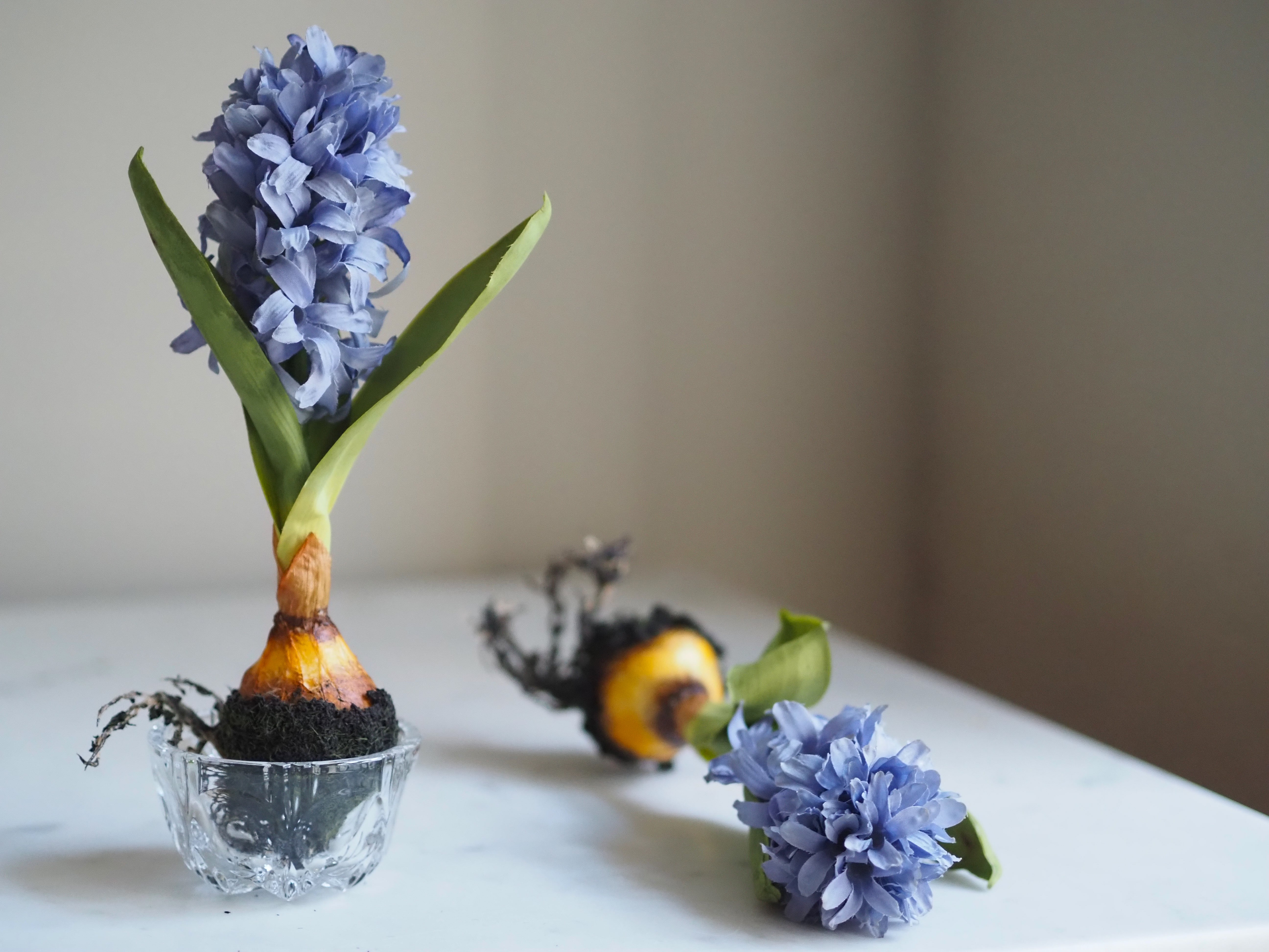 Hyazinthen mit Zwiebel · 2er Set / Frühlingsdekoration / Kunstblumen