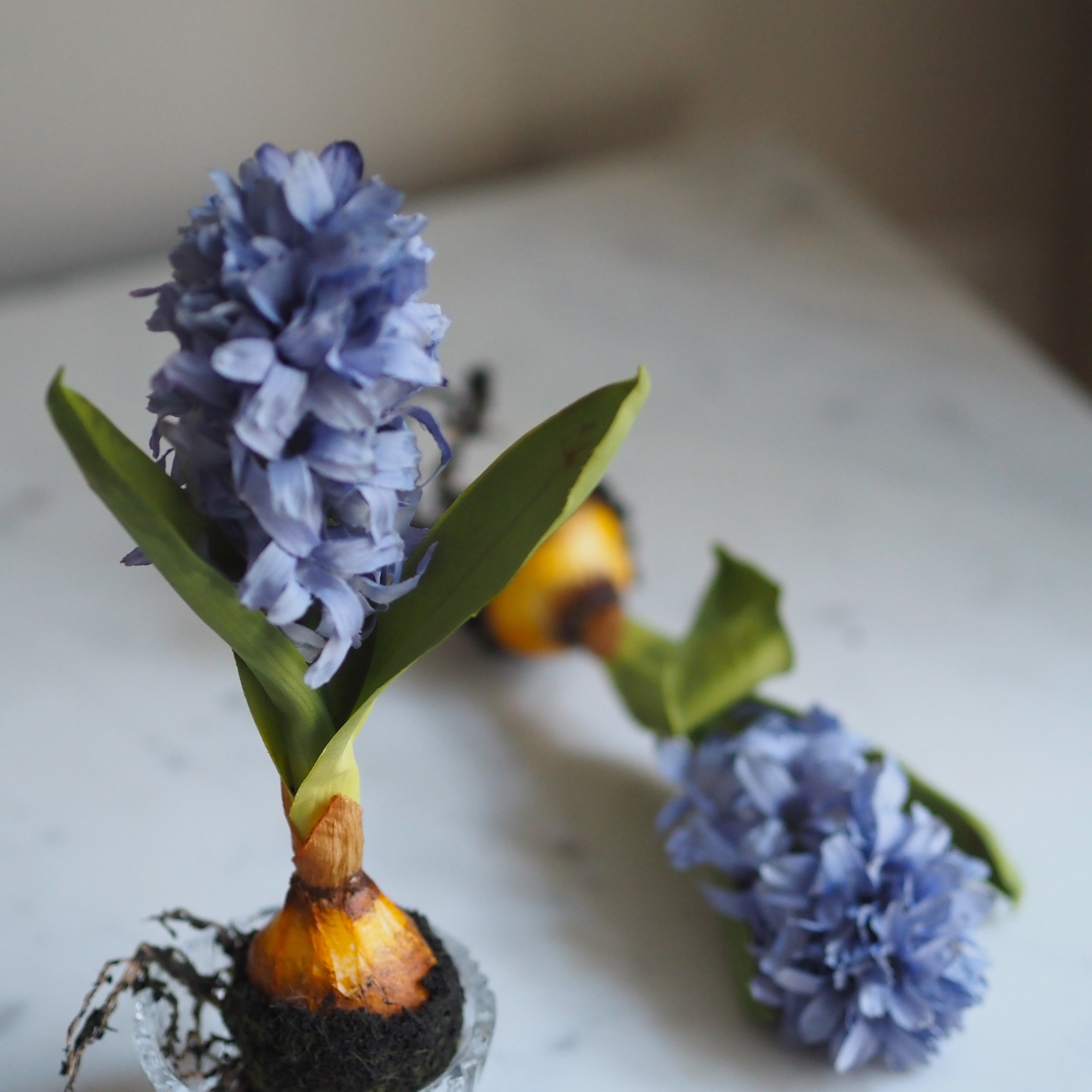 Hyazinthen mit Zwiebel · 2er Set / Frühlingsdekoration / Kunstblumen