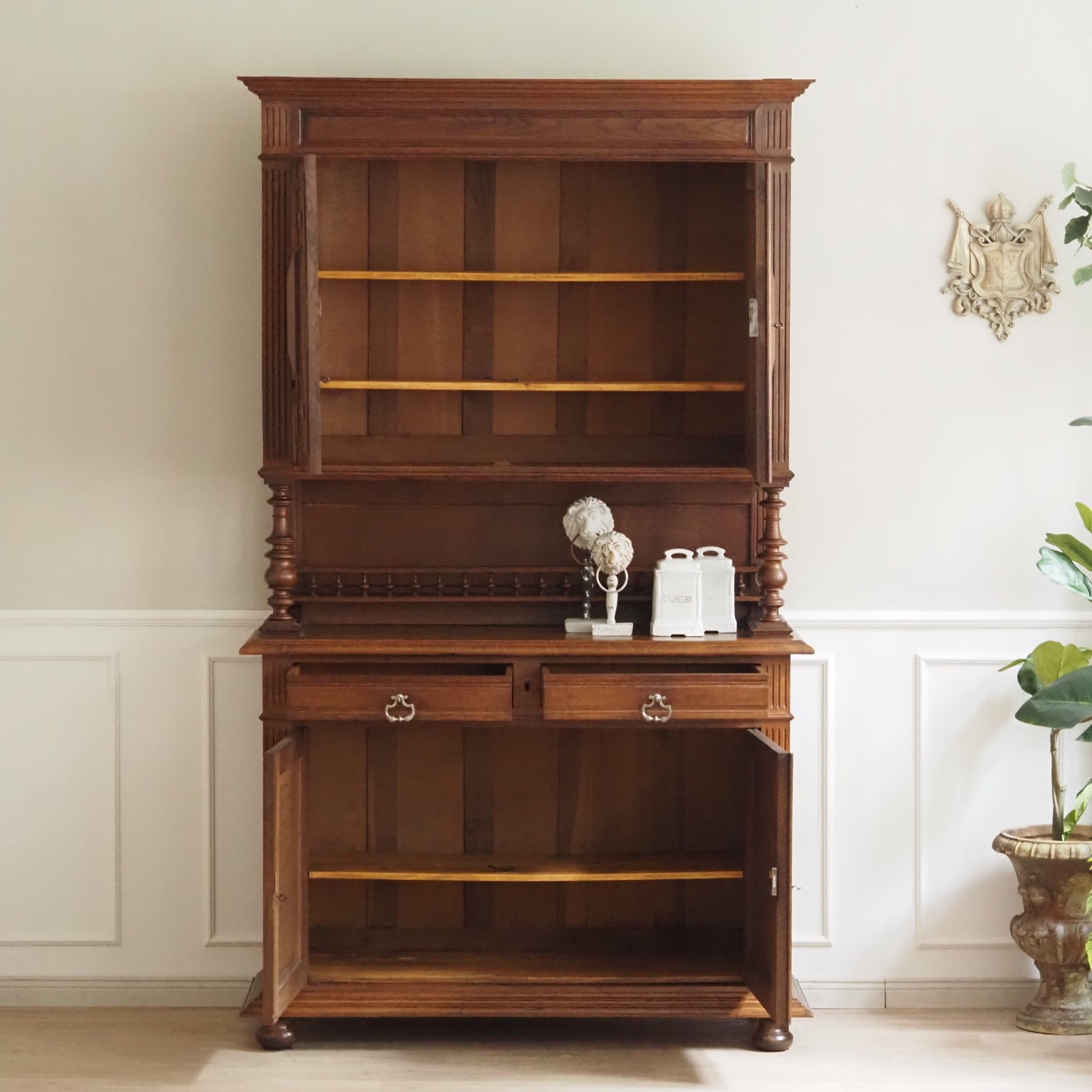 Antikes französisches Gründerzeit Buffet - Vintage Buffetschrank Eiche