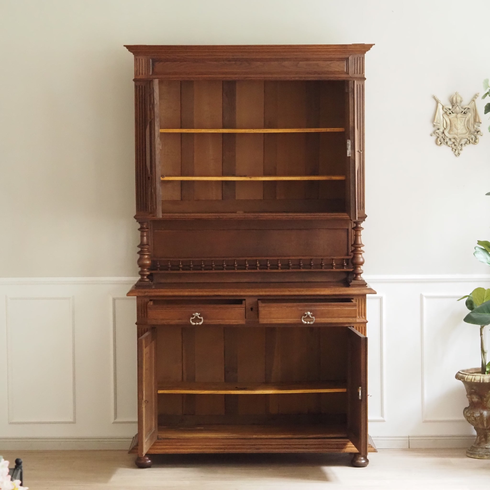 Antikes französisches Gründerzeit Buffet - Vintage Buffetschrank Eiche